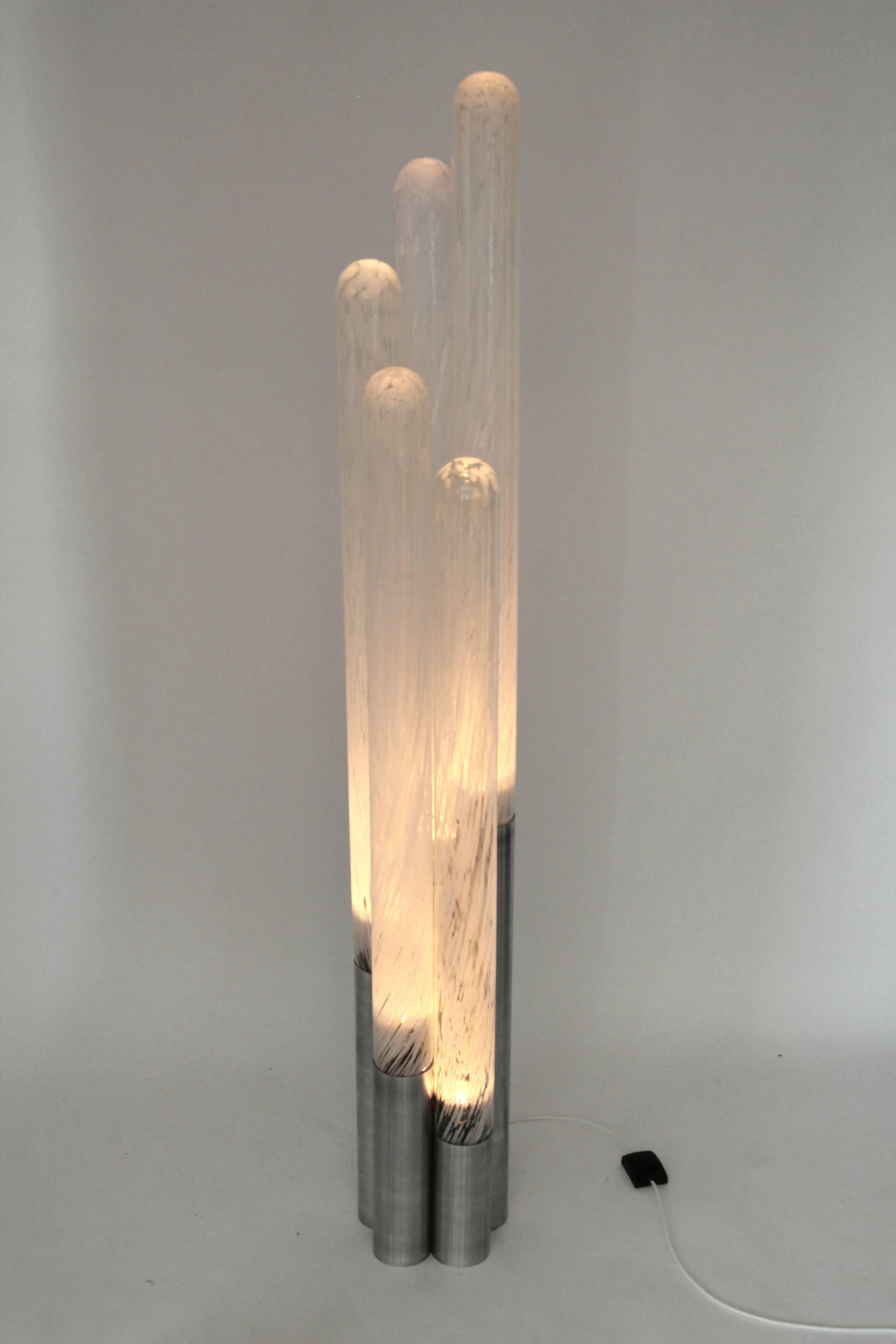 Carlo Nason Tallest  Glass Tubes Floor Lamp, 1960s , Italy 2