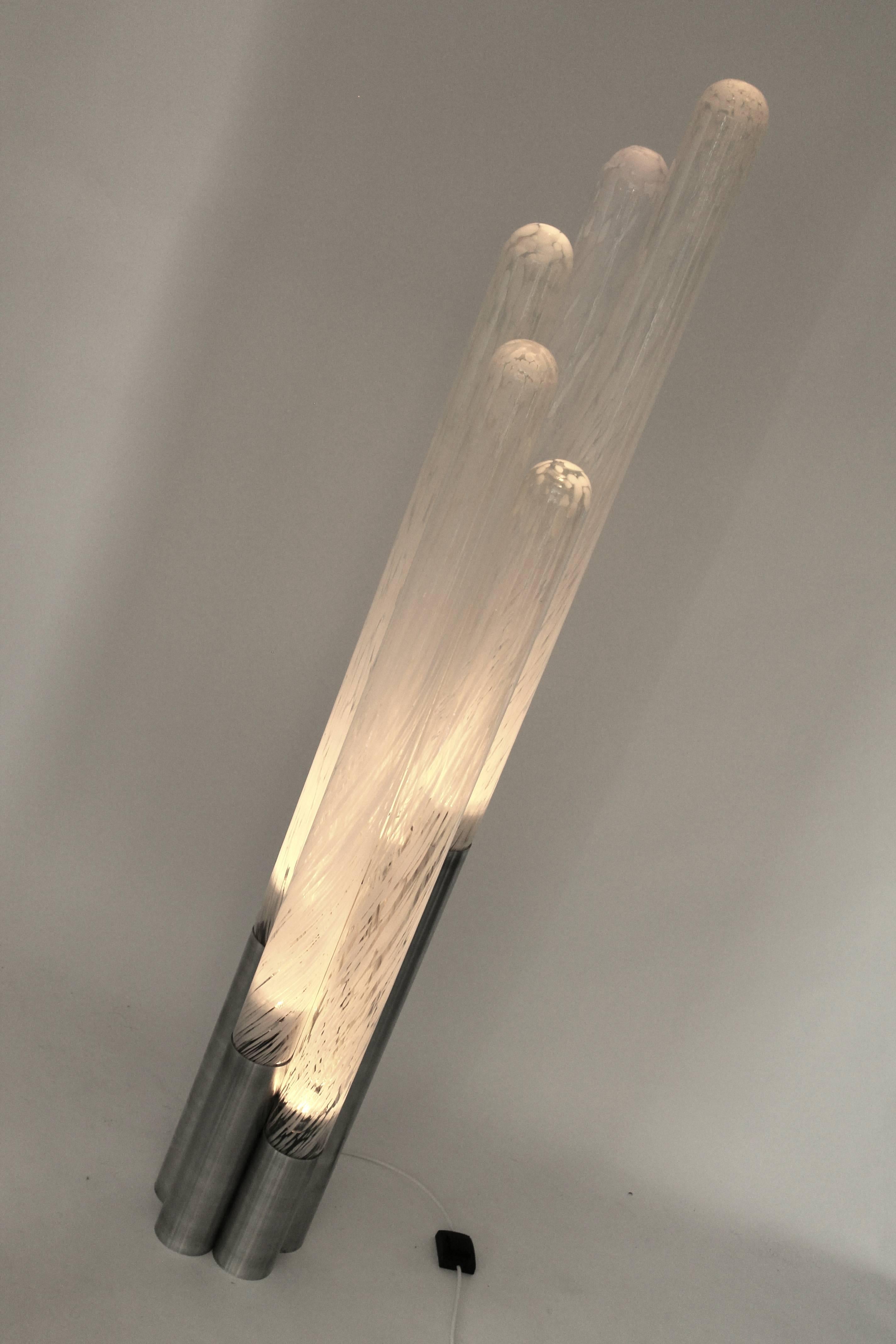 Mid-Century Modern Carlo Nason Tallest  Glass Tubes Floor Lamp, 1960s , Italy