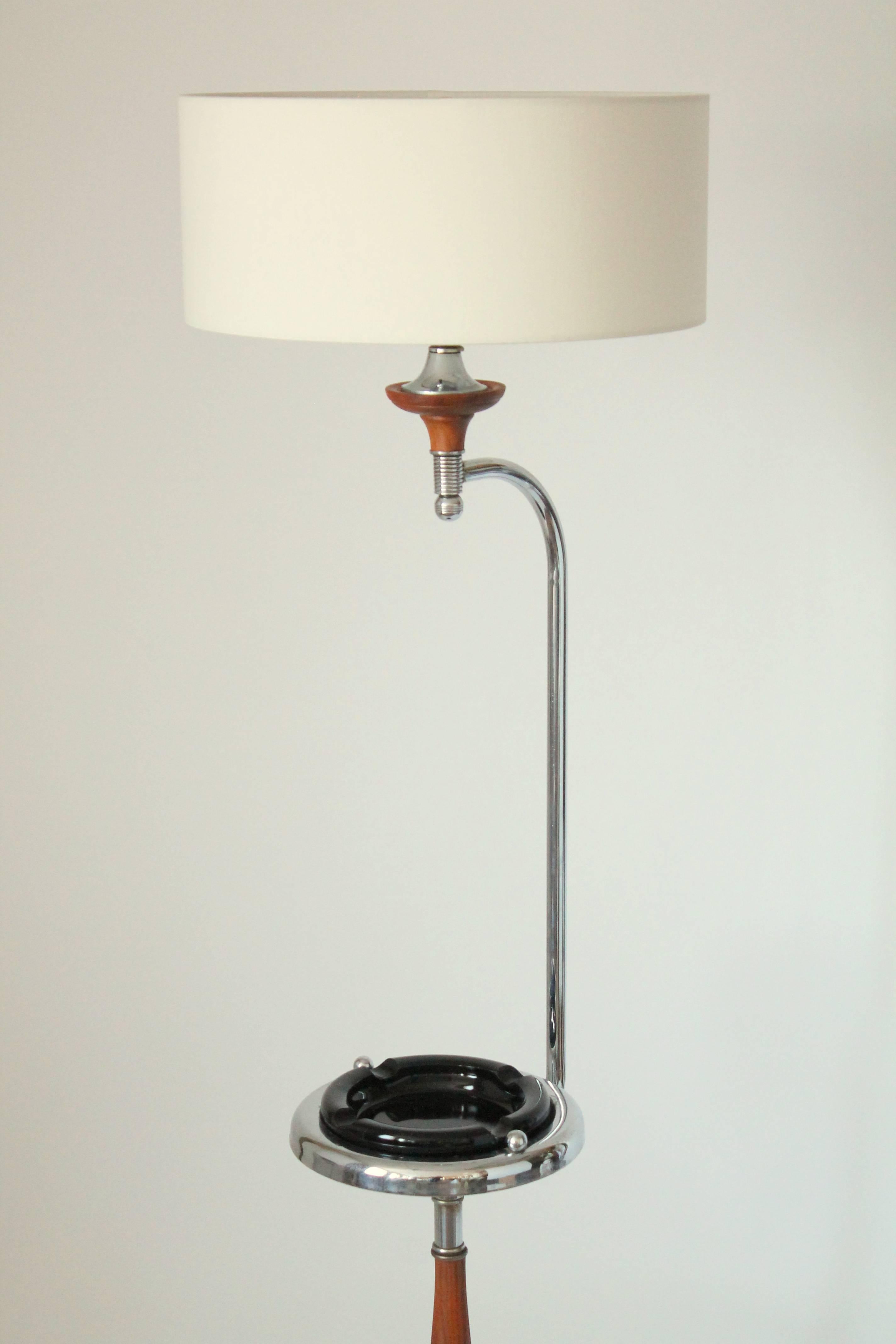 vintage floor lamp with ashtray