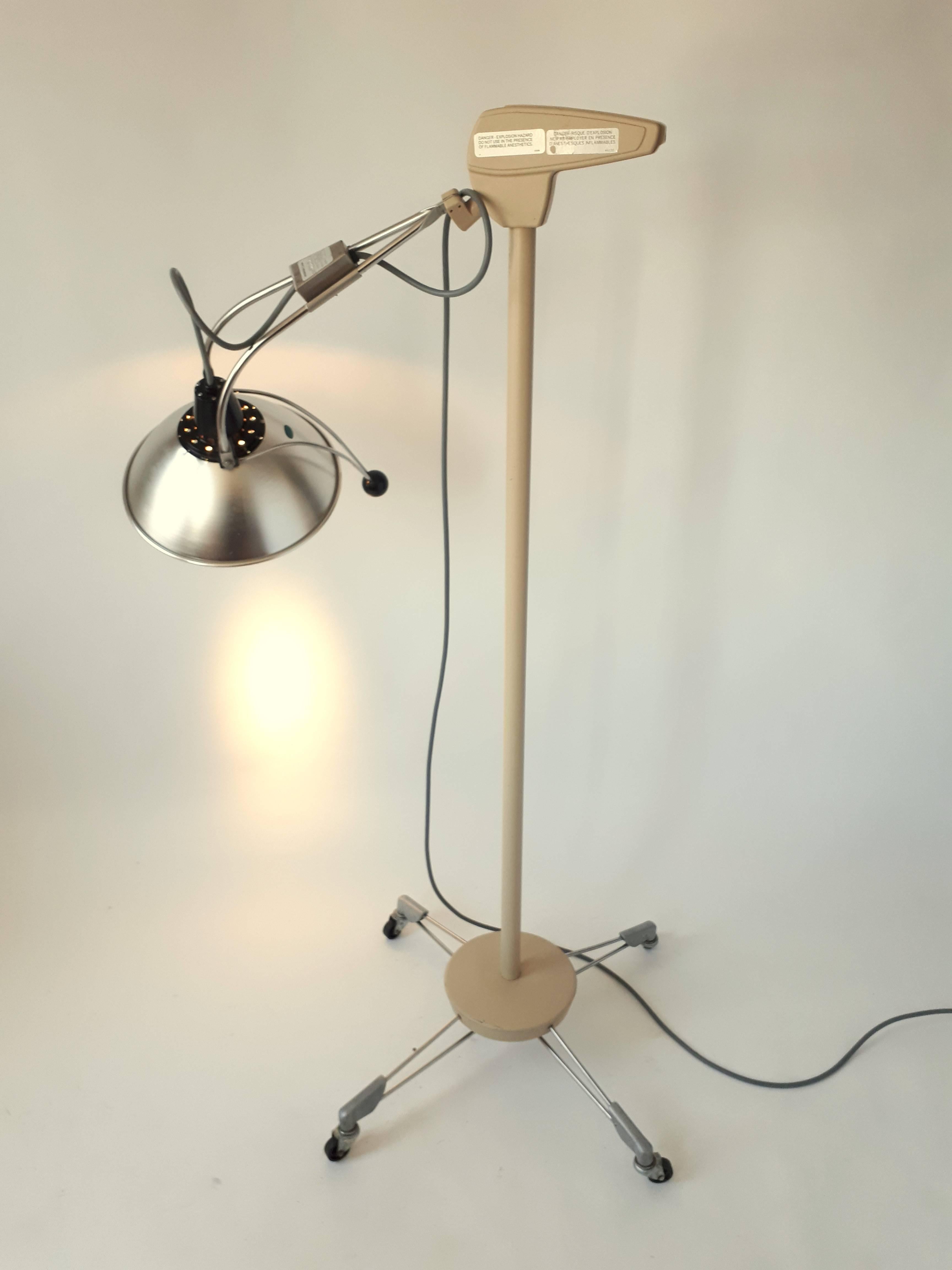 Industrial Medical Floor Lamp, Mid-Century Modern, 1970s, USA For Sale
