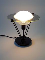 Saturn Shaped Glass Table Lamp, 1980s, Italia