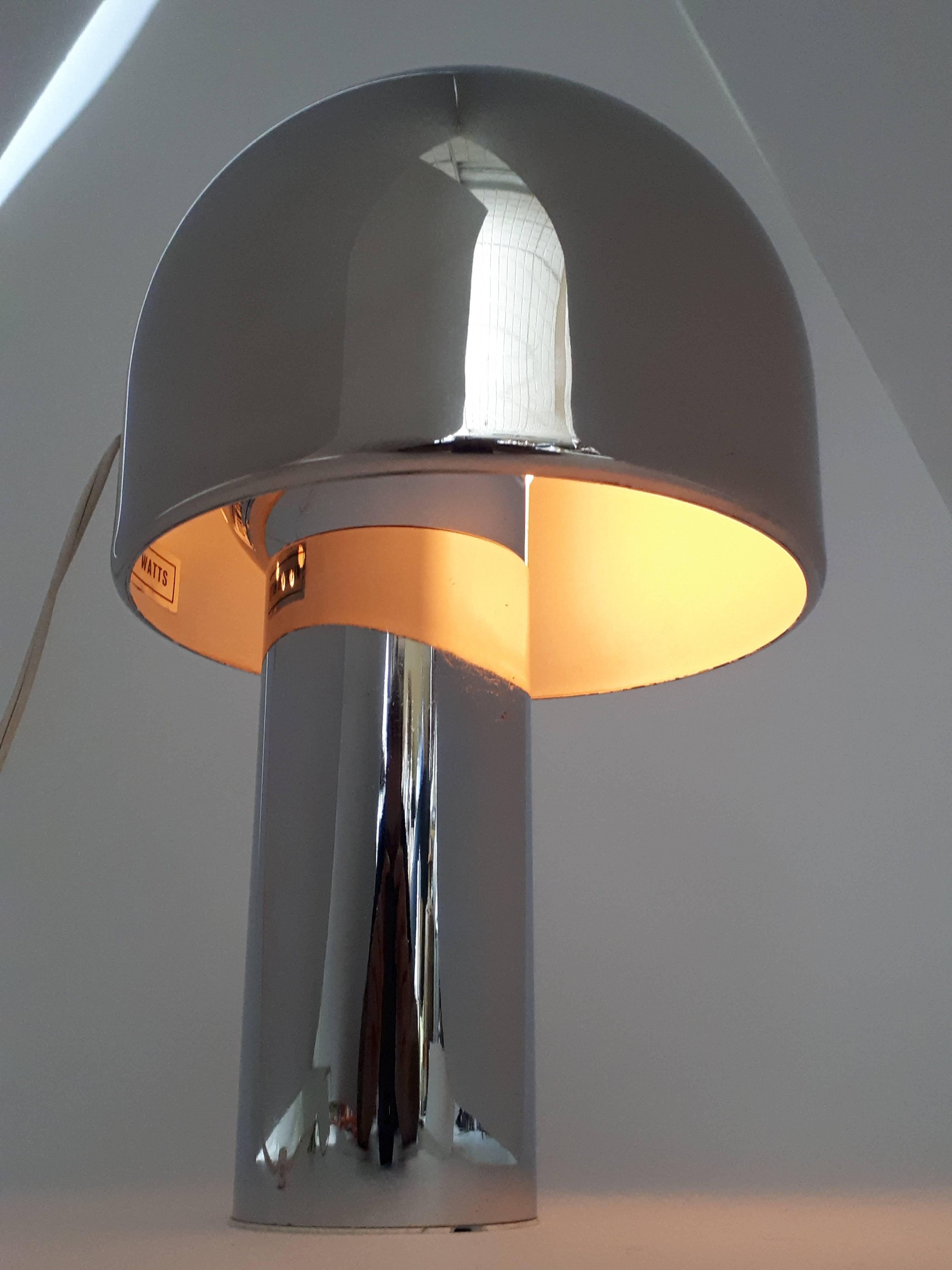 Pair of Reggiani Magnetic Rotating Shade Chrome Table Lamp, 1960s, Italia 1