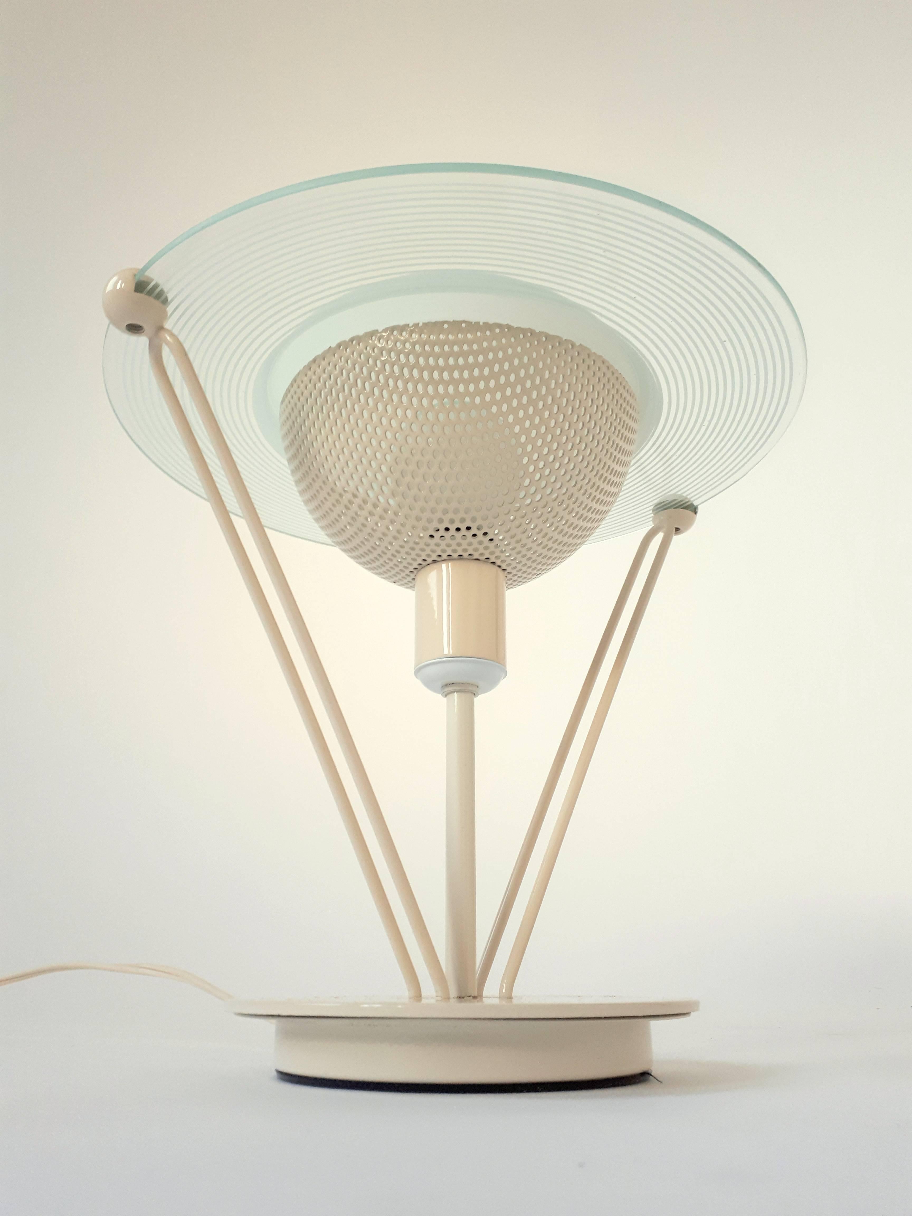 Mid-Century Modern Saturn Glass Table Lamp , 1980s , Italia