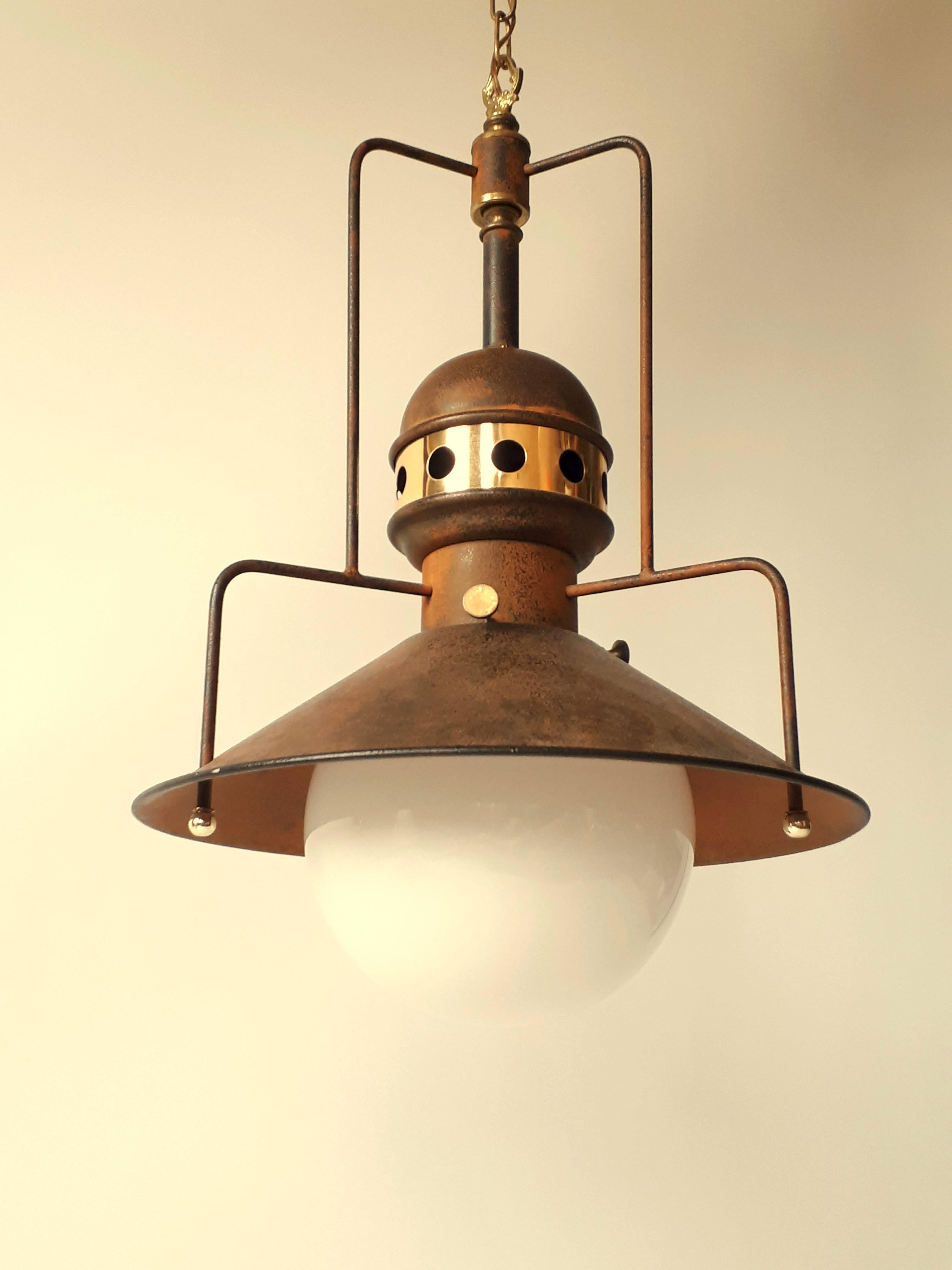 American 1960s Industrial Style Large Pendant , USA