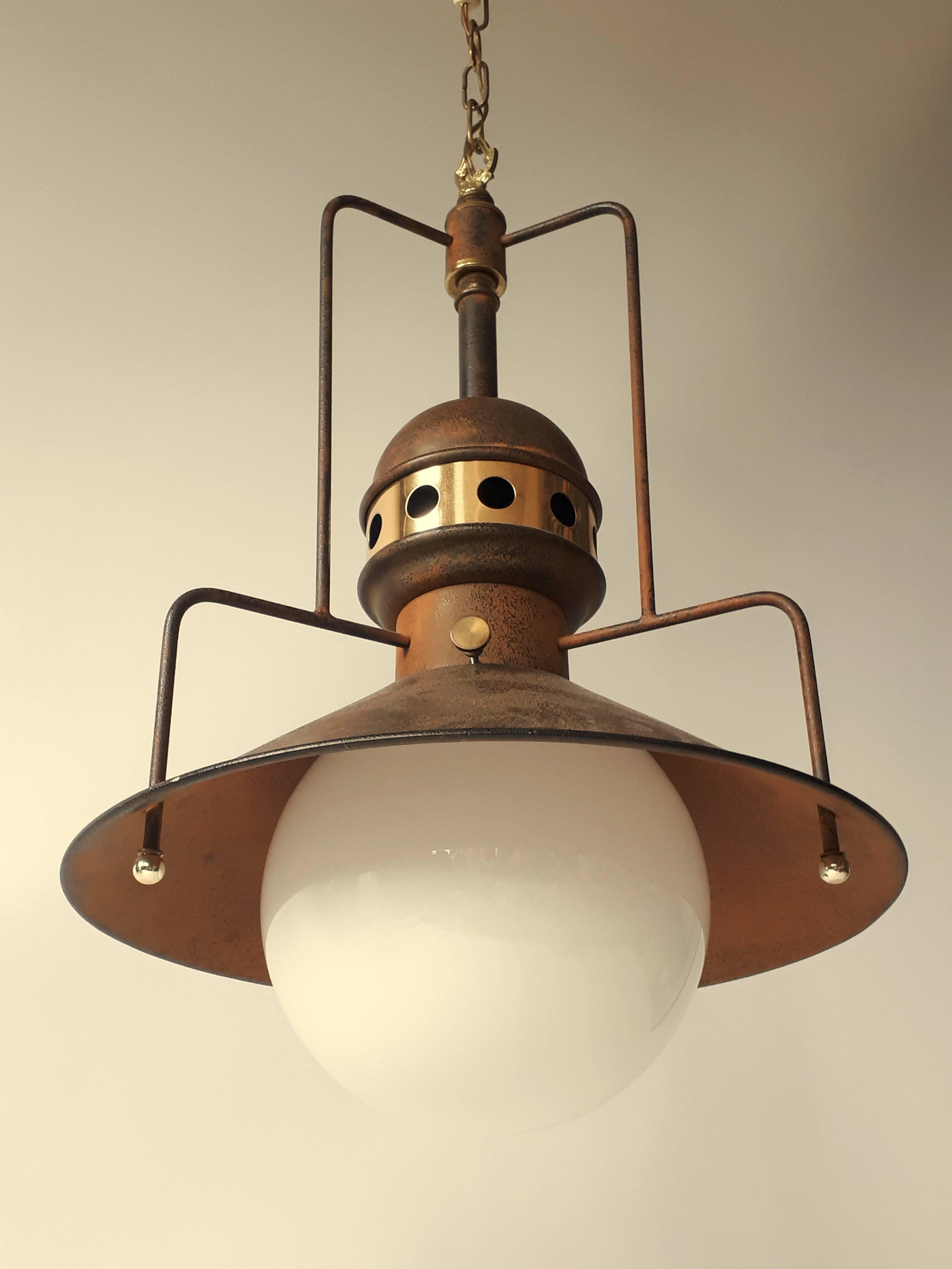 1960s Industrial Style Large Pendant , USA 2