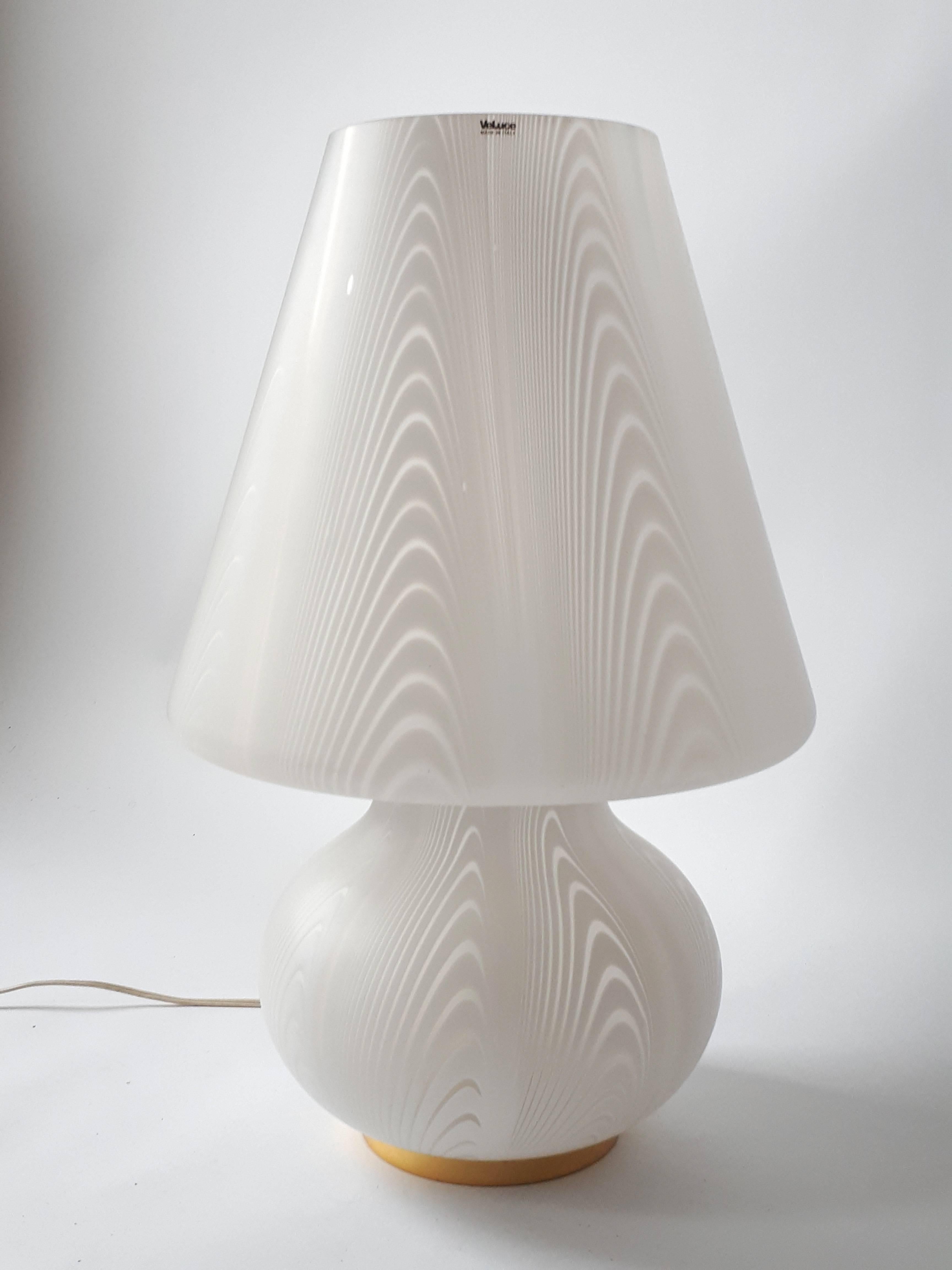 Italian Huge One piece  All Glass Table Lamp by 'Veluce' , 1970s , Italia For Sale