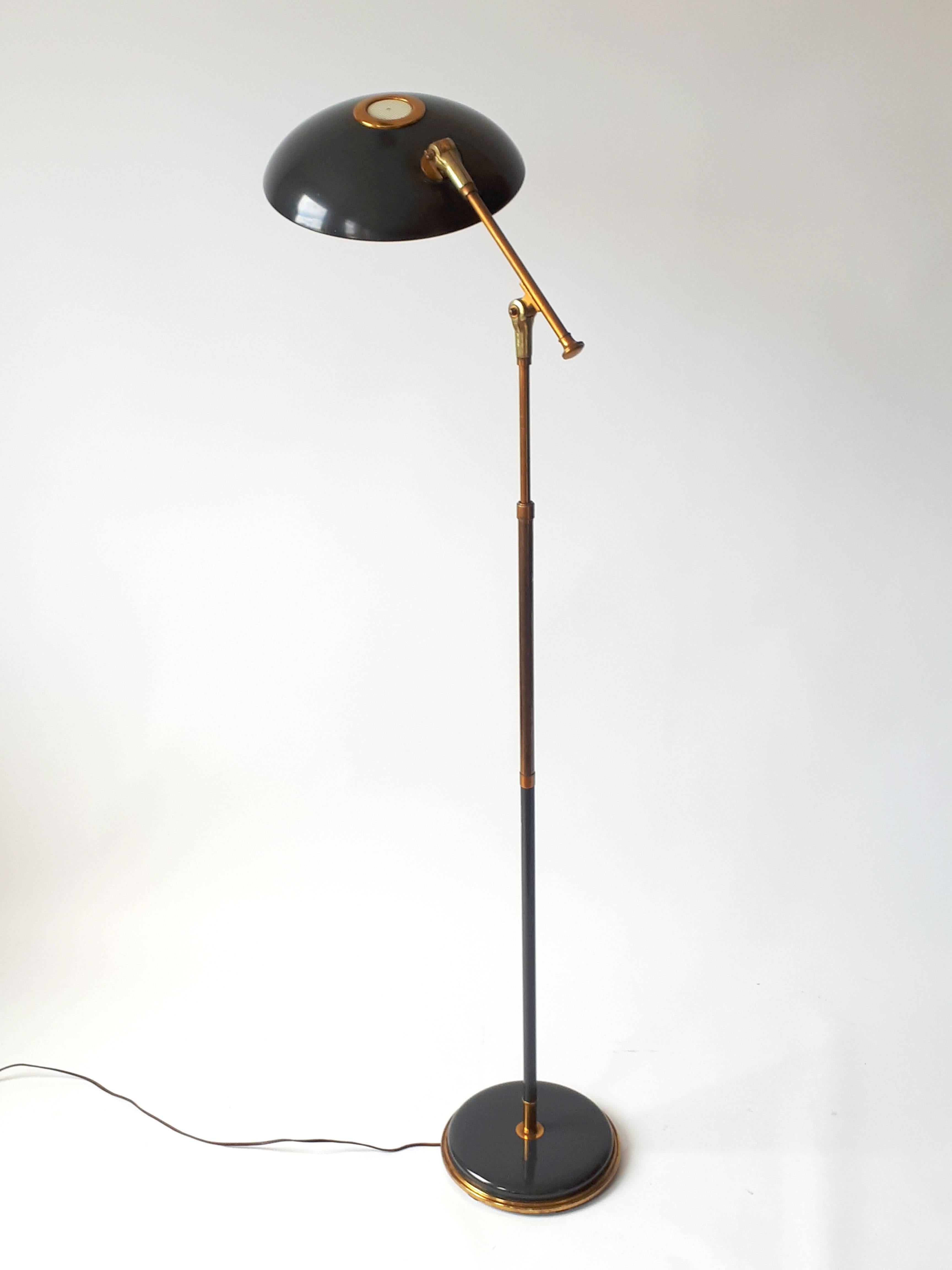 American Dark Teal  Telescopic Floor Lamp in the style of Gerald Thurston  , 1960s , USA