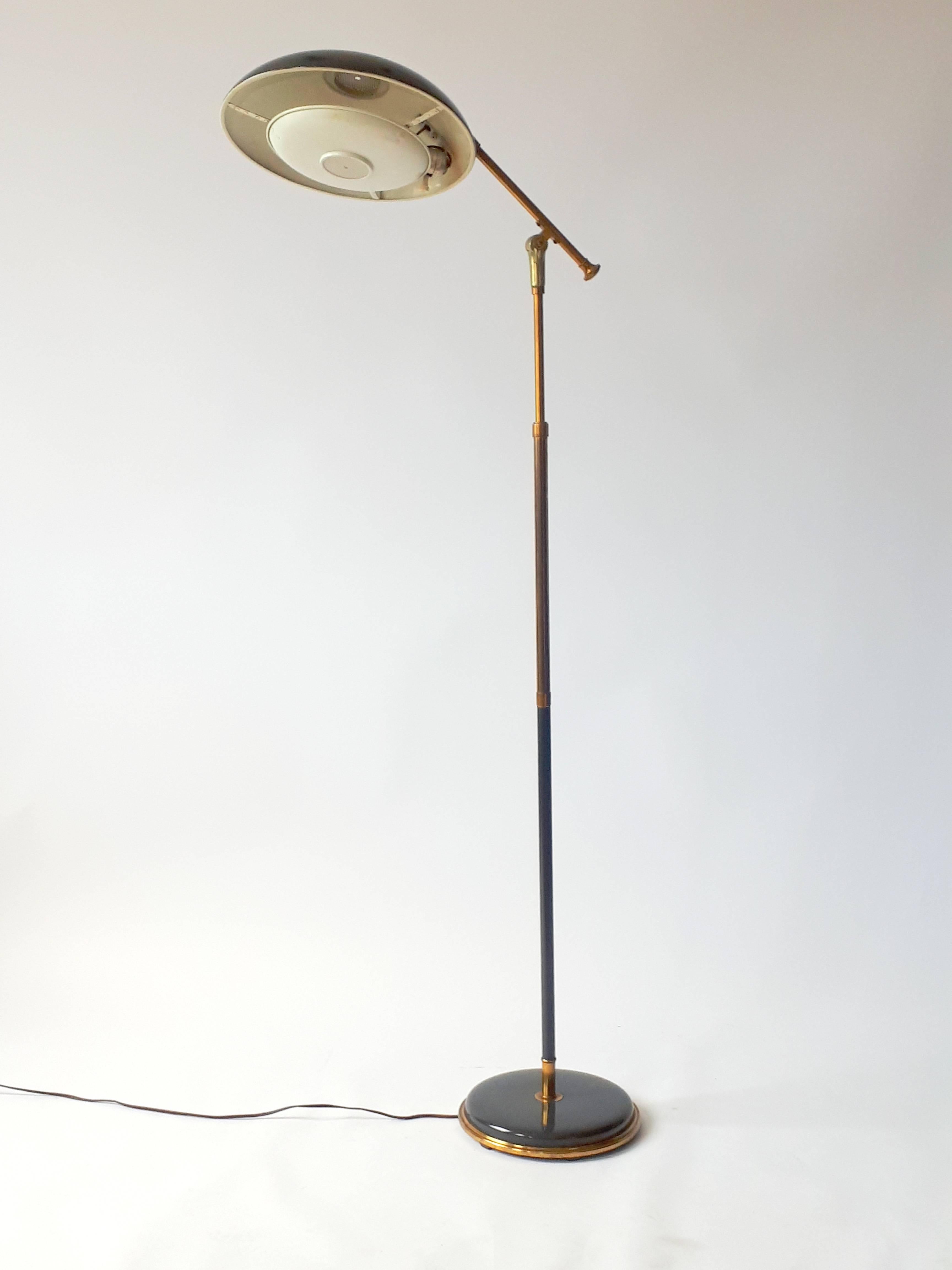 Dark Teal  Telescopic Floor Lamp in the style of Gerald Thurston  , 1960s , USA In Good Condition In St- Leonard, Quebec