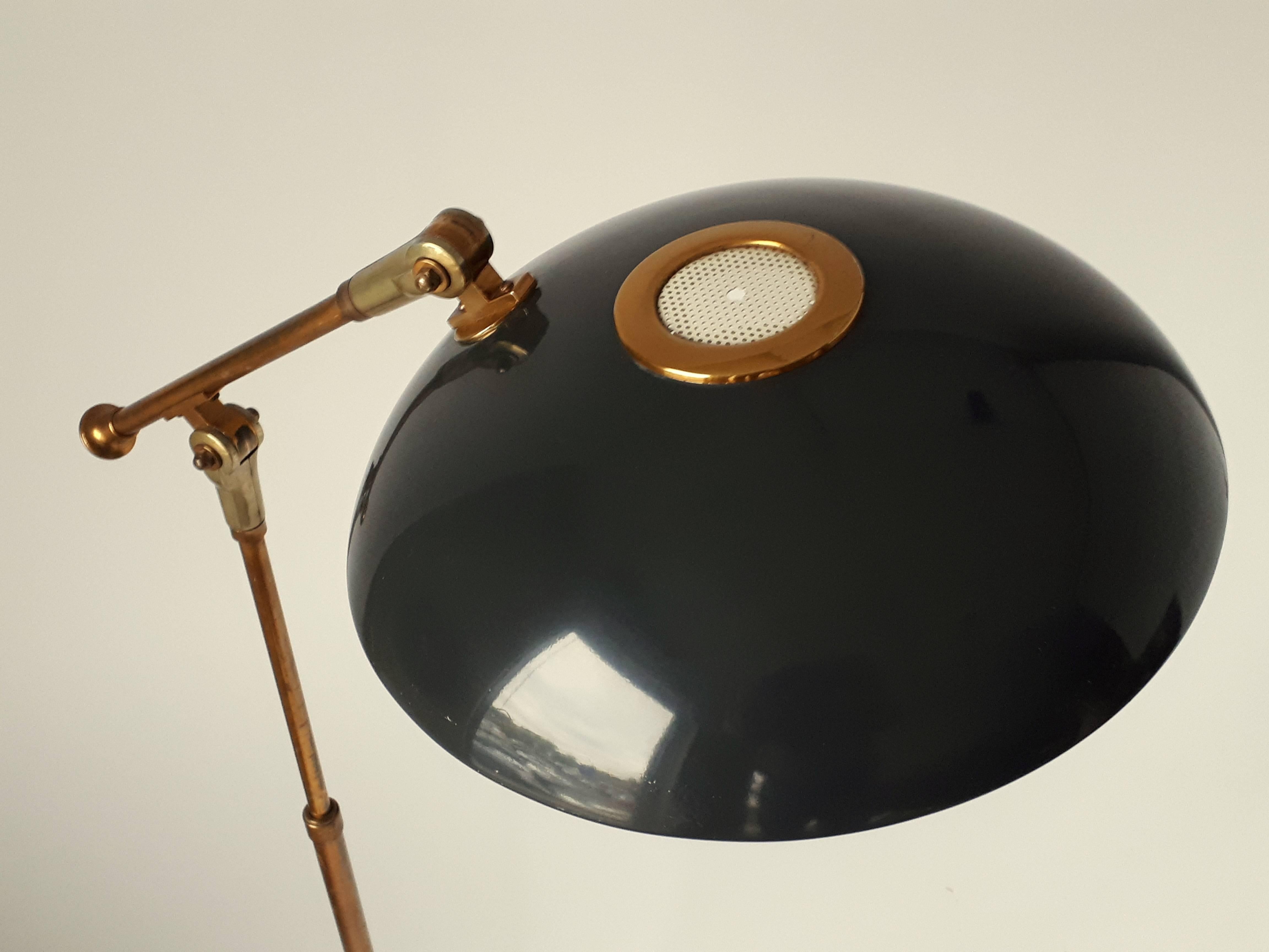Mid-Century Modern Dark Teal  Telescopic Floor Lamp in the style of Gerald Thurston  , 1960s , USA