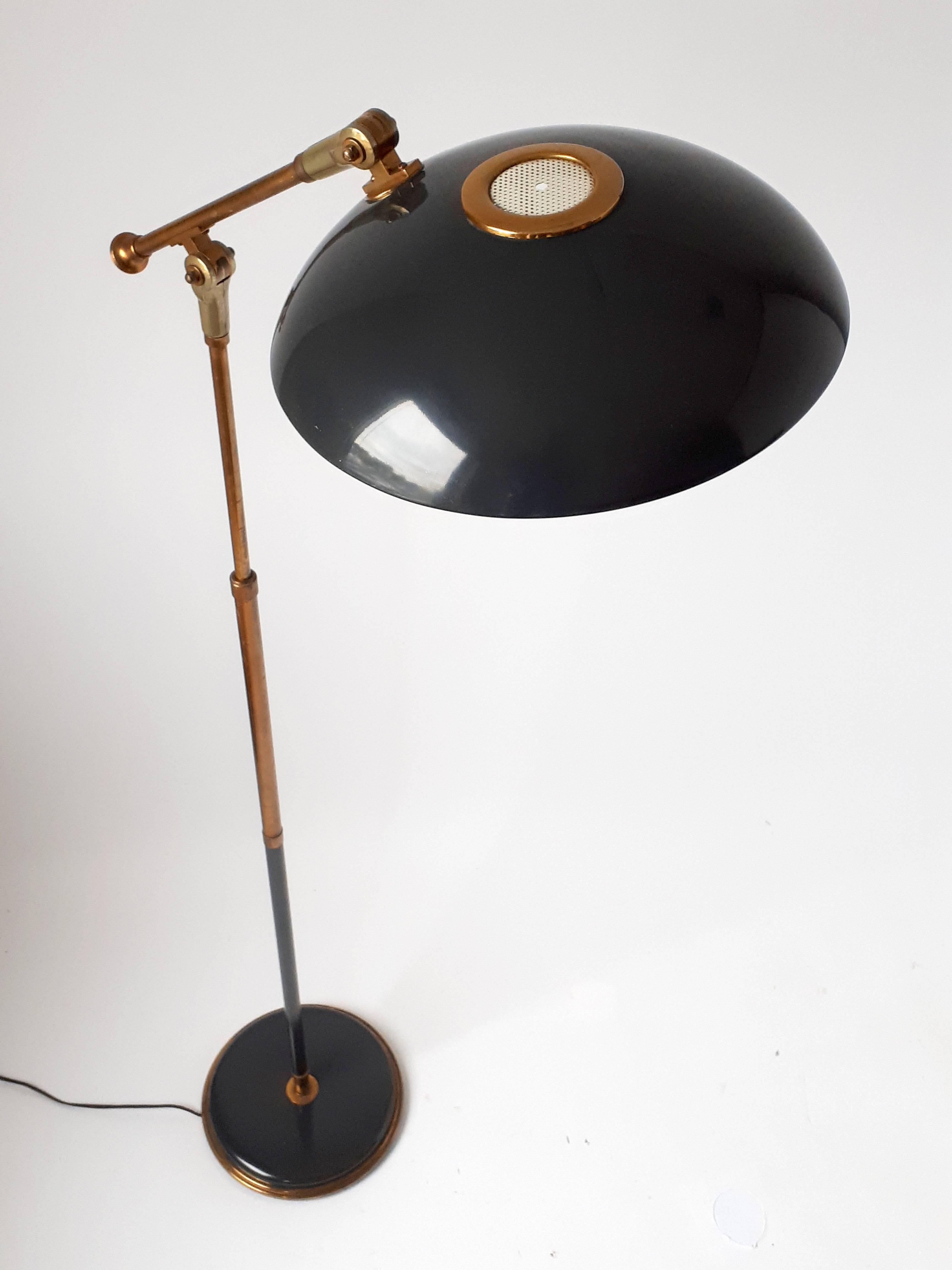 Mid-20th Century Dark Teal  Telescopic Floor Lamp in the style of Gerald Thurston  , 1960s , USA