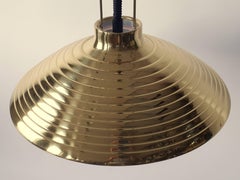 Swedish Brass-Plated Retractable Chandelier, 1970s, Denmark