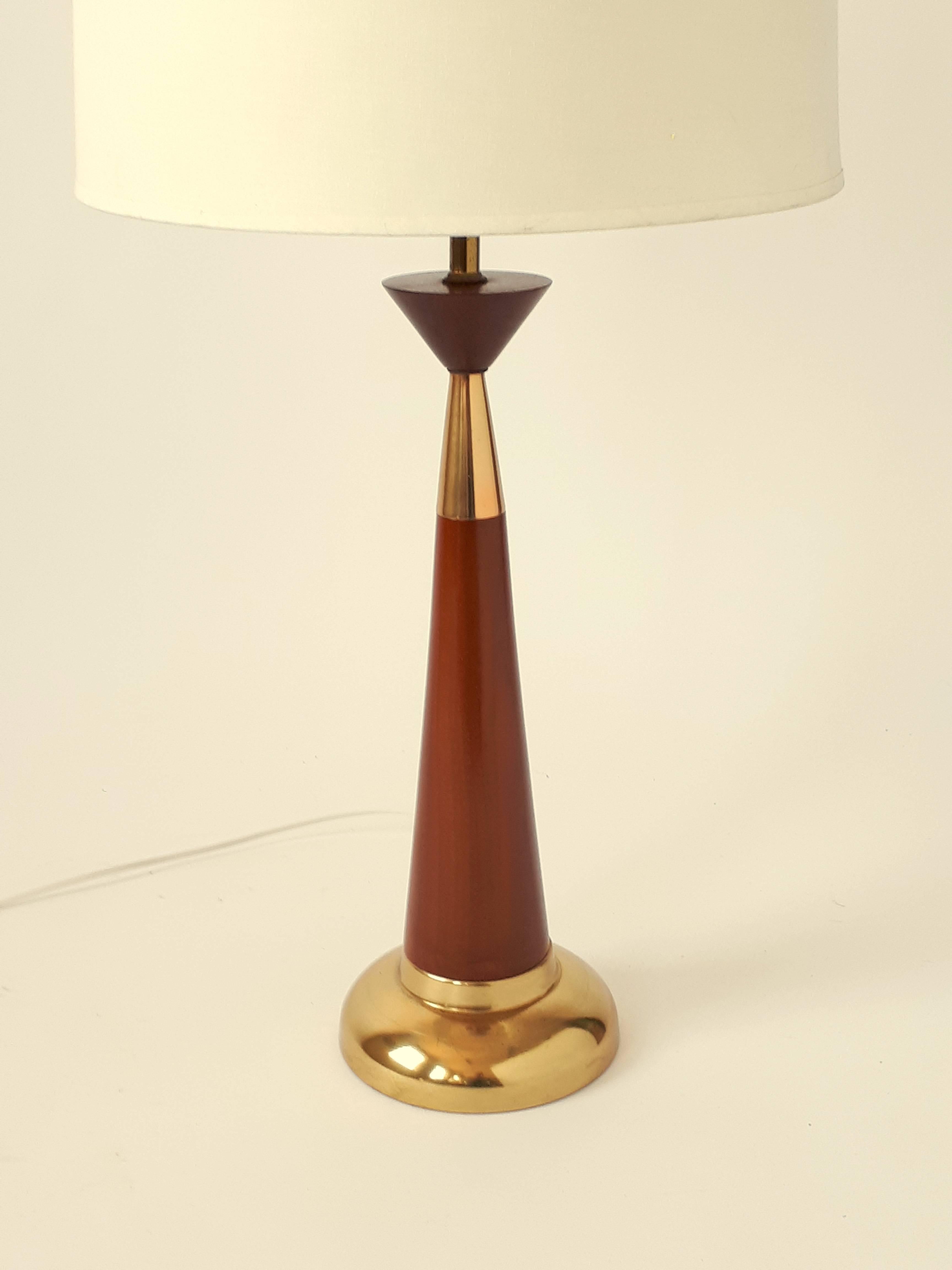 Lacquered Pair of Tony Paul style  Walnut Table Lamp, 1950s, USA
