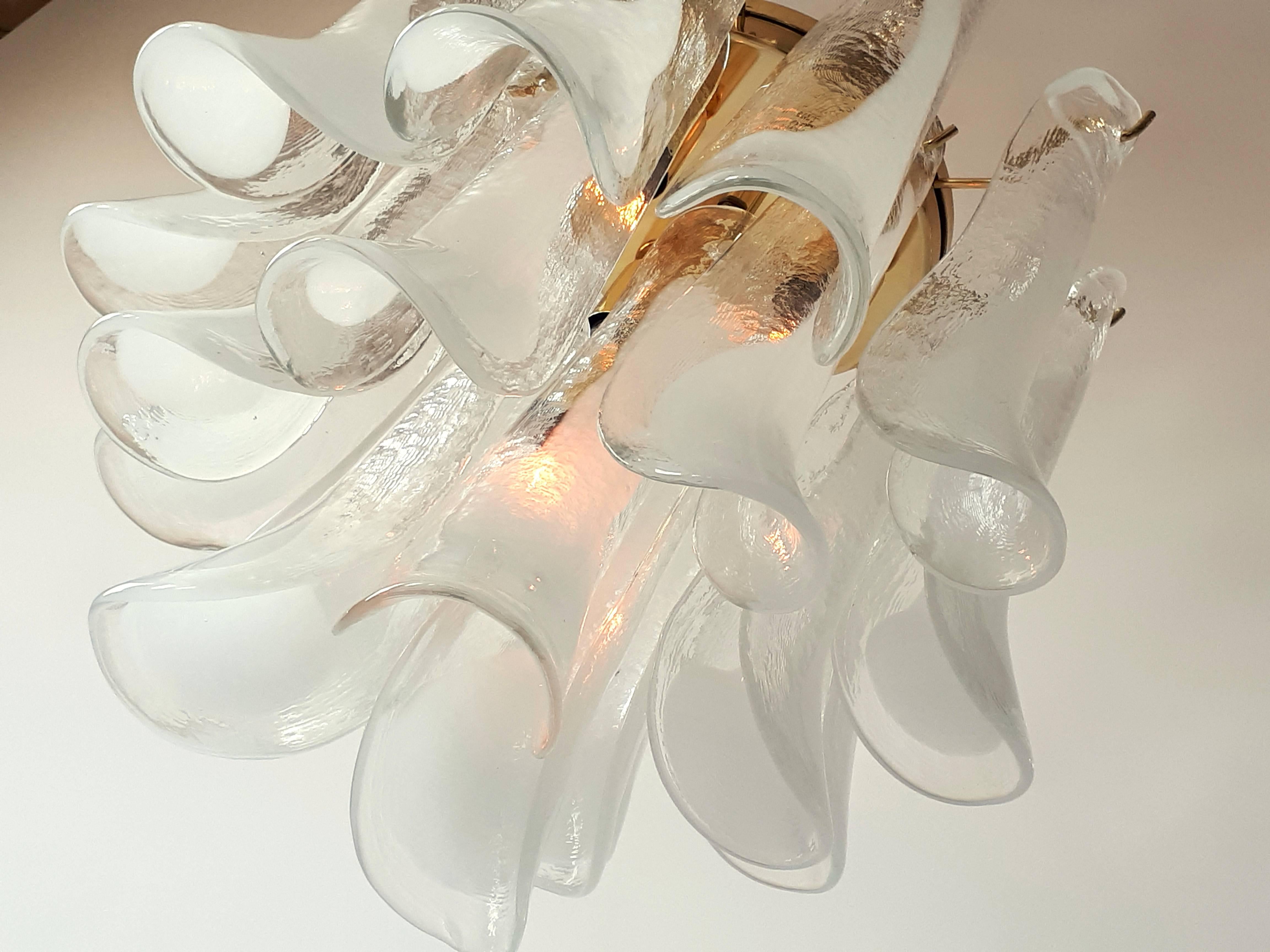 Glass Petal Chandelier or Pendant from Mazzega, 1970, Murano, Italia In Excellent Condition In St- Leonard, Quebec