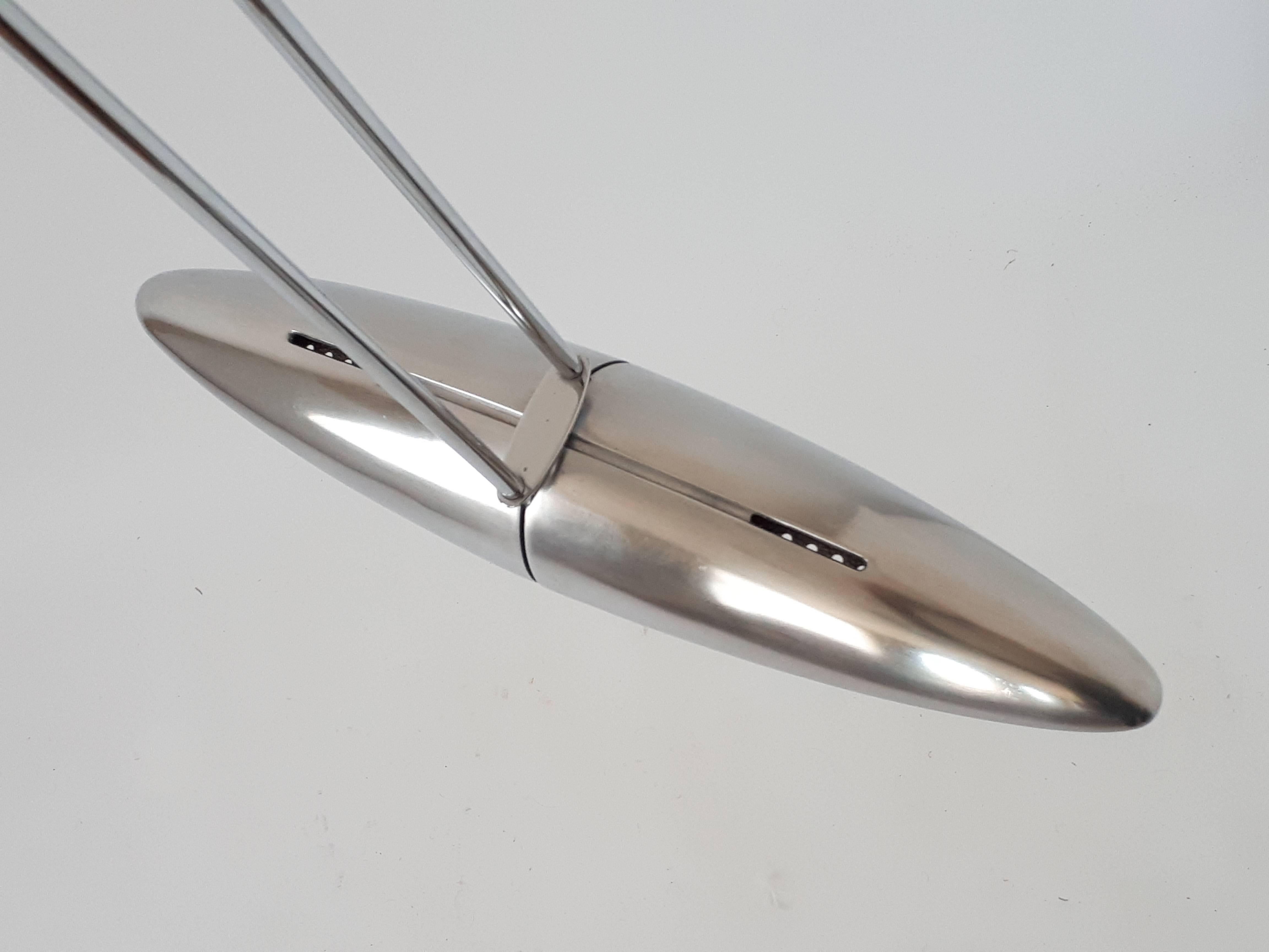 Moderne Lustre halogène télescopique en aluminium à longues gouttes Jorge Pensi, 1988, Espagne en vente