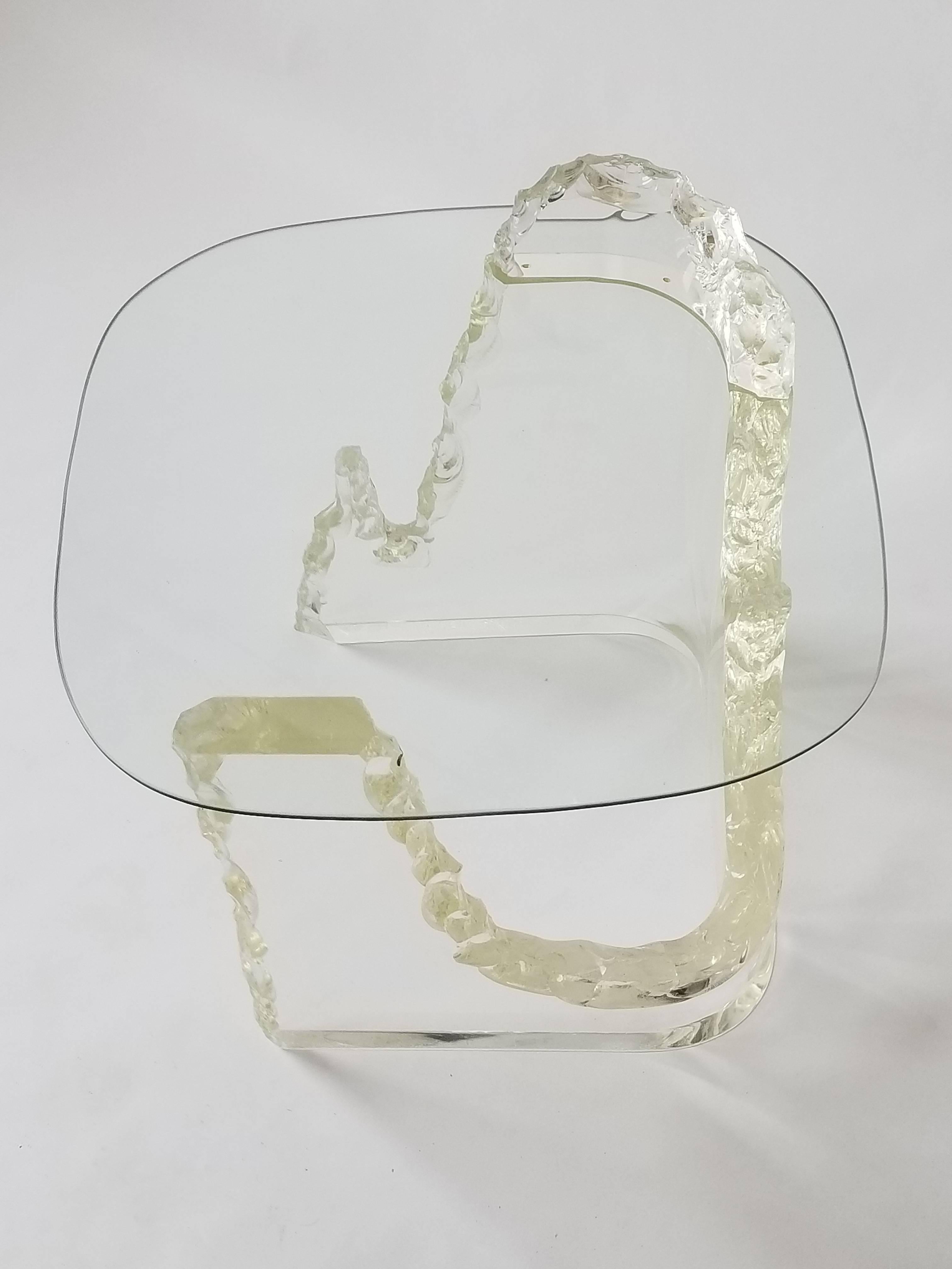 Lucite 'Iceberg' Side Table from Lion in Frost, 1970s, USA 1
