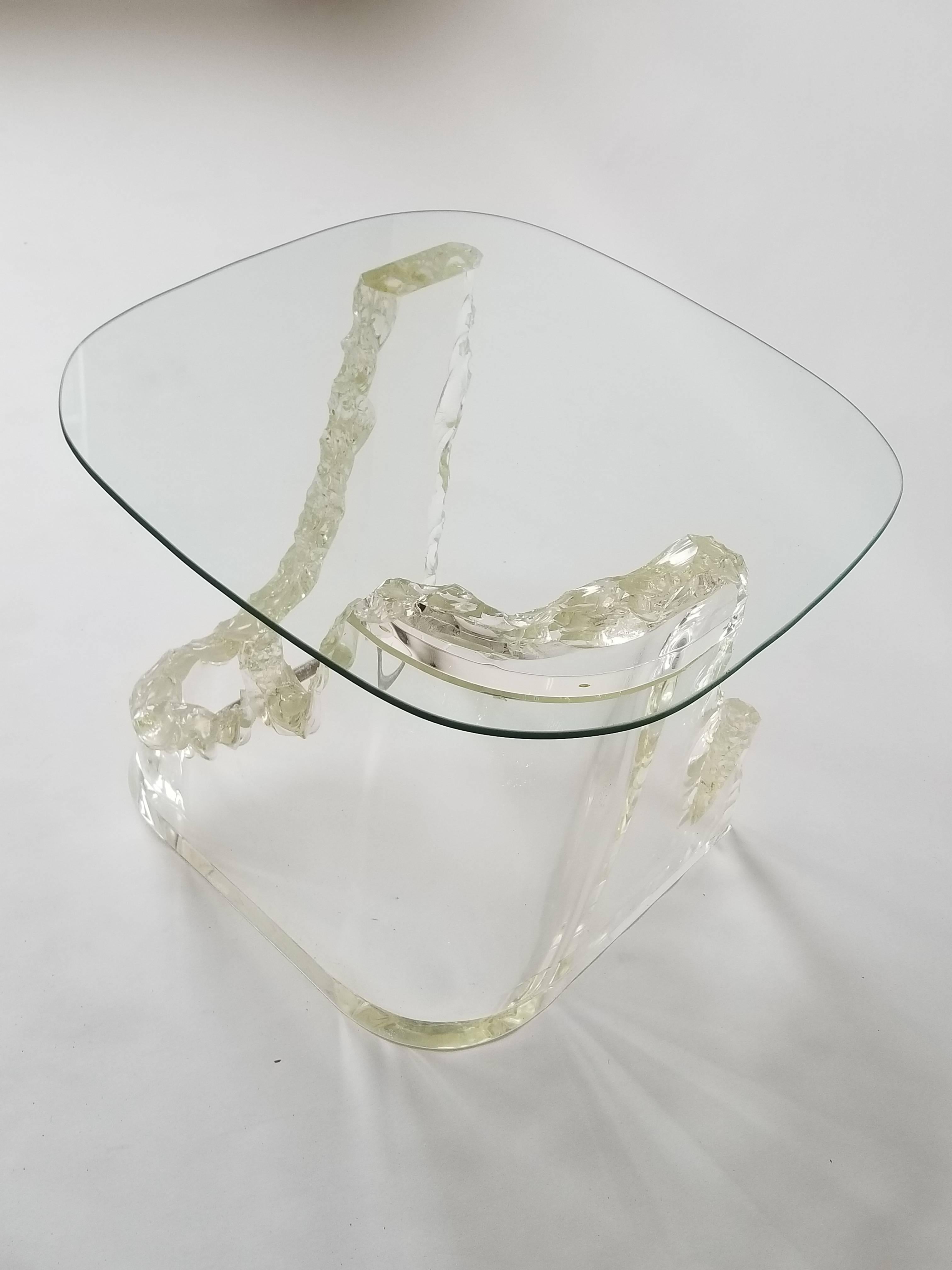 Late 20th Century Lucite 'Iceberg' Side Table from Lion in Frost, 1970s, USA