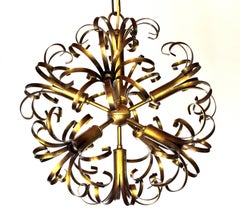 1970s Sciolari 'Sputnik' Brass Chandelier