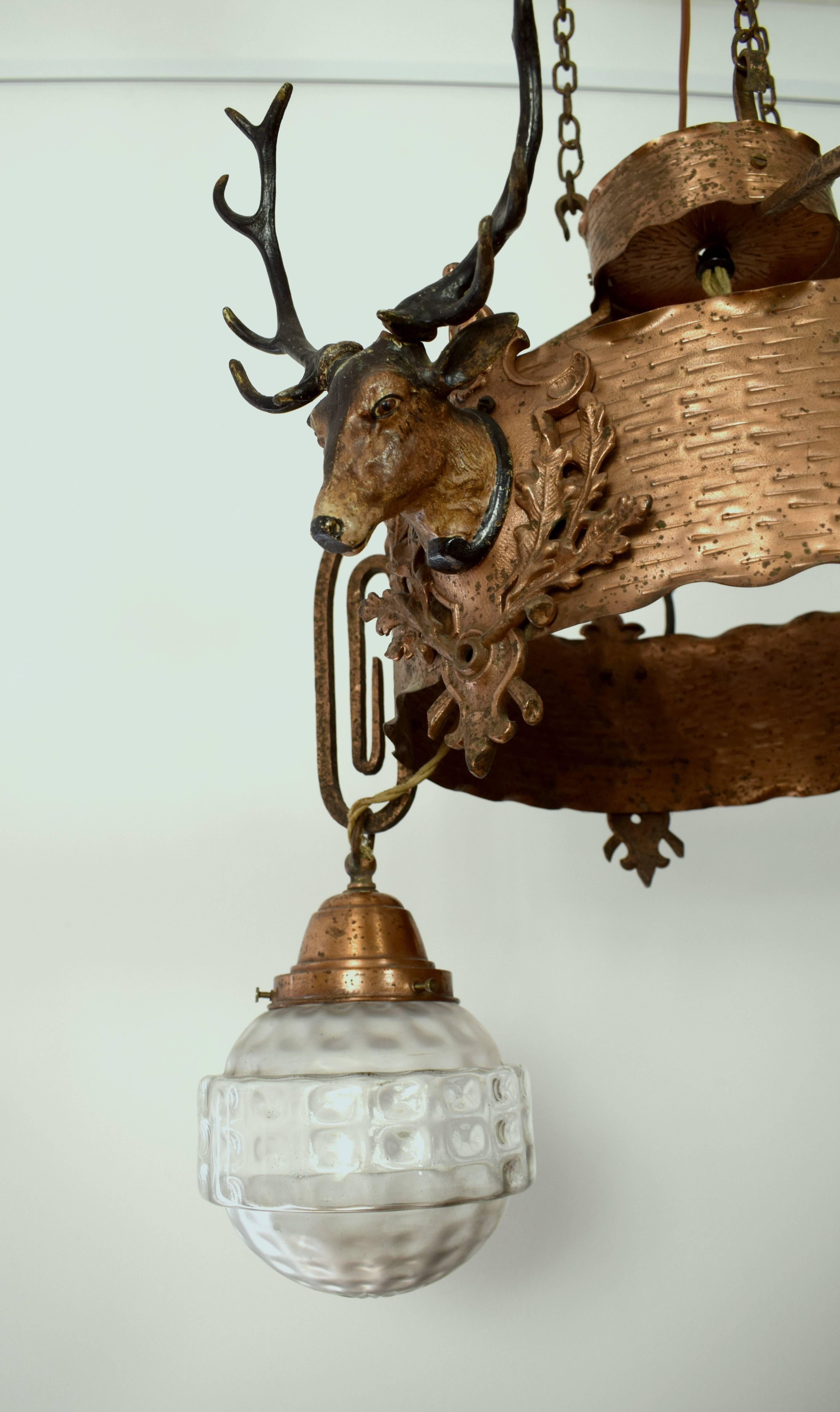 Early 20th Century Exquisite Chandelier of an Austrian Hunting Lodge