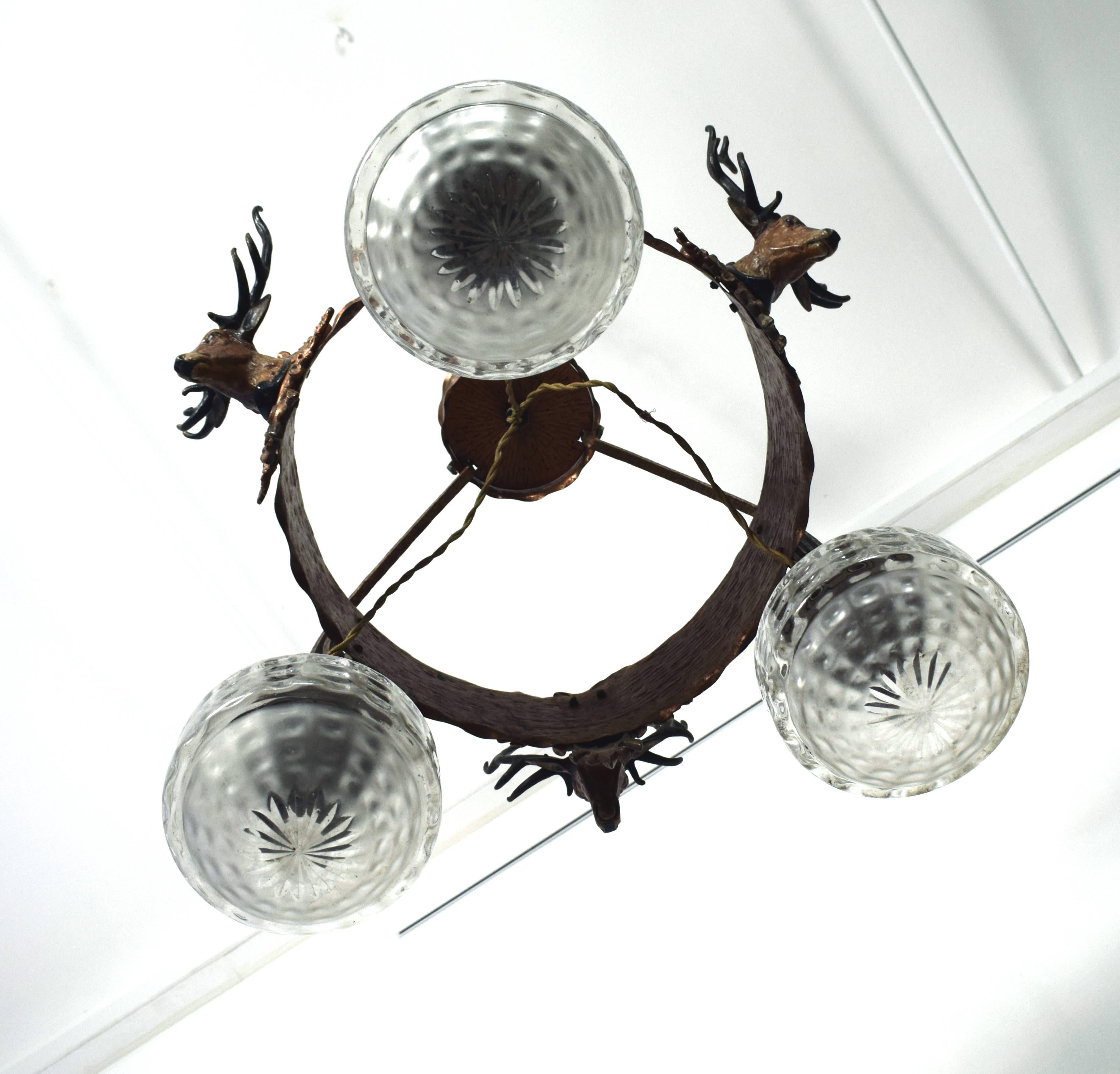 Glass Exquisite Chandelier of an Austrian Hunting Lodge