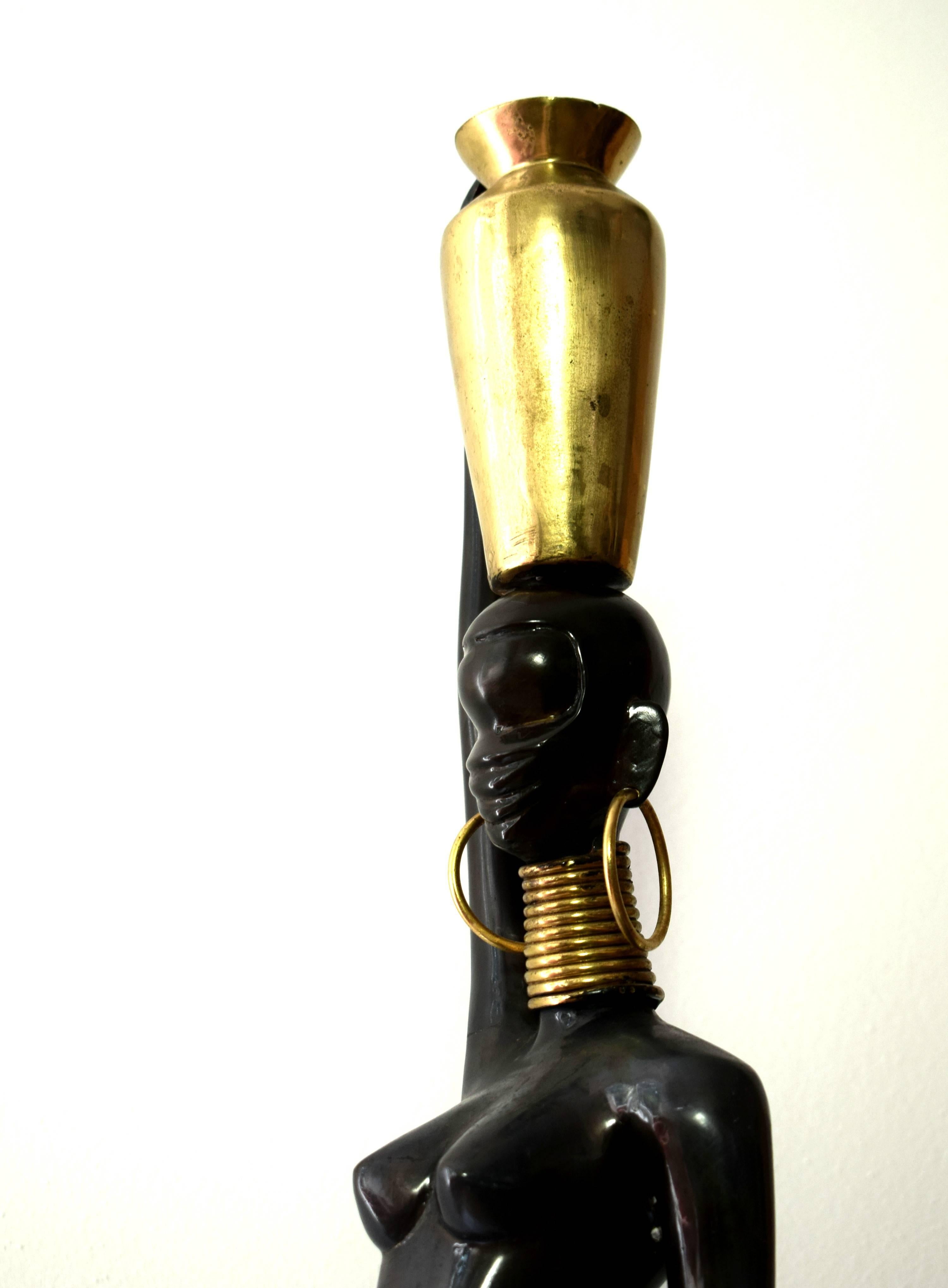 Mid-20th Century Austrian Bronze Ndebele Sculpture For Sale