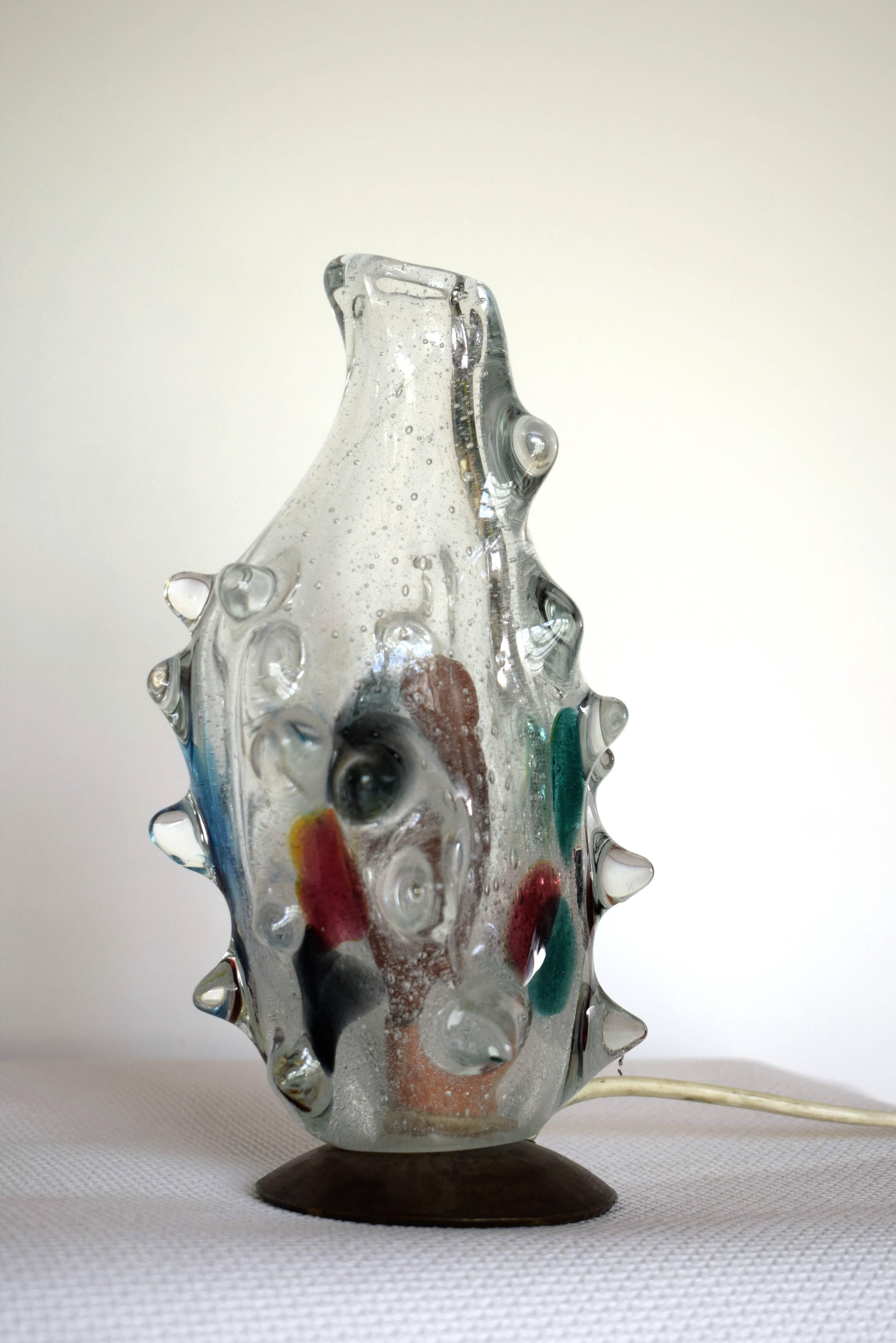 Jindra Beranek - Lobmeyr: Art Glass Table Lamp In Excellent Condition For Sale In Wien, AT