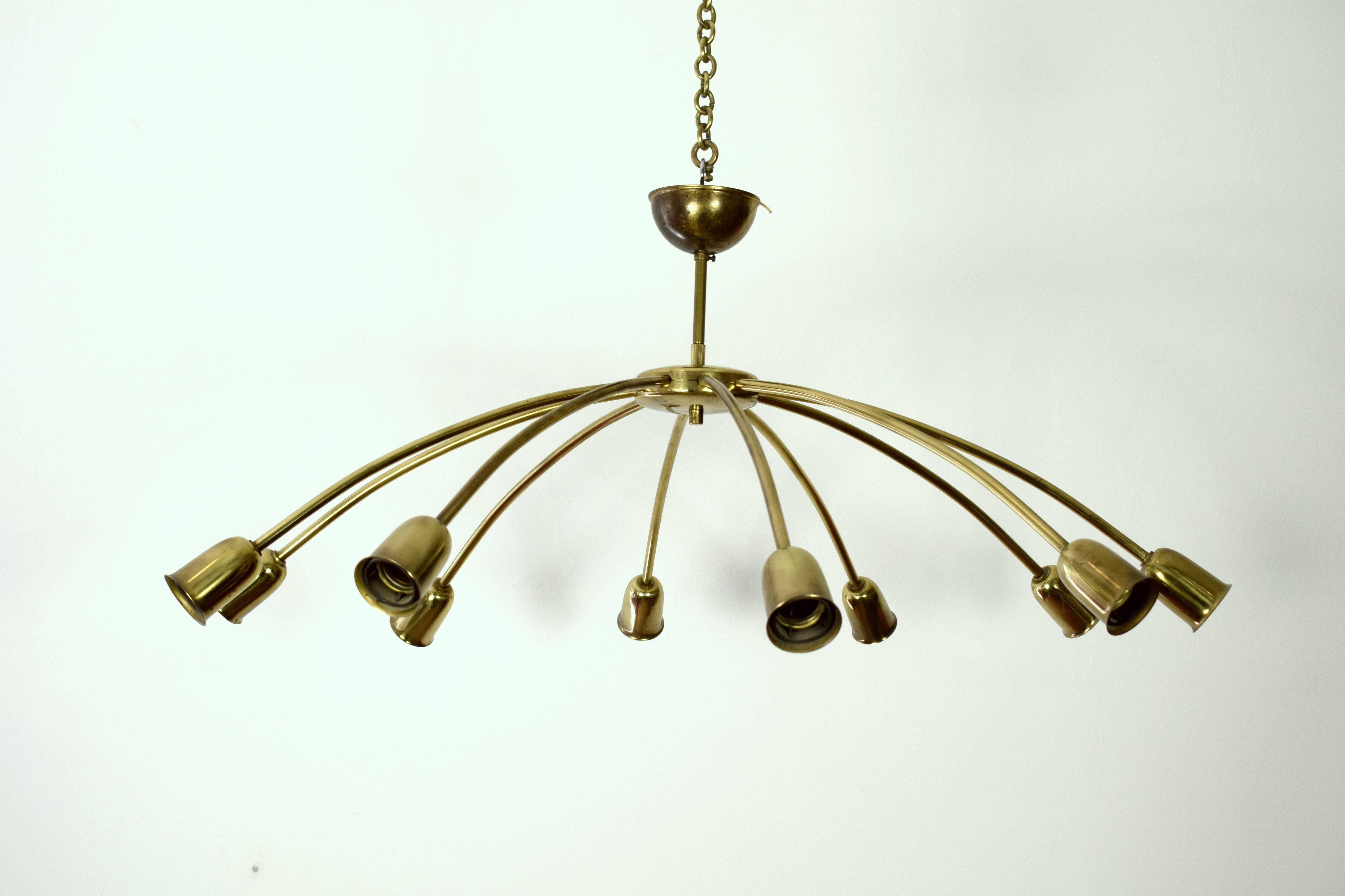 Mid-Century Modern Large J. T. Kalmar Spider Ceiling Lamp, Vienna, 1950s For Sale