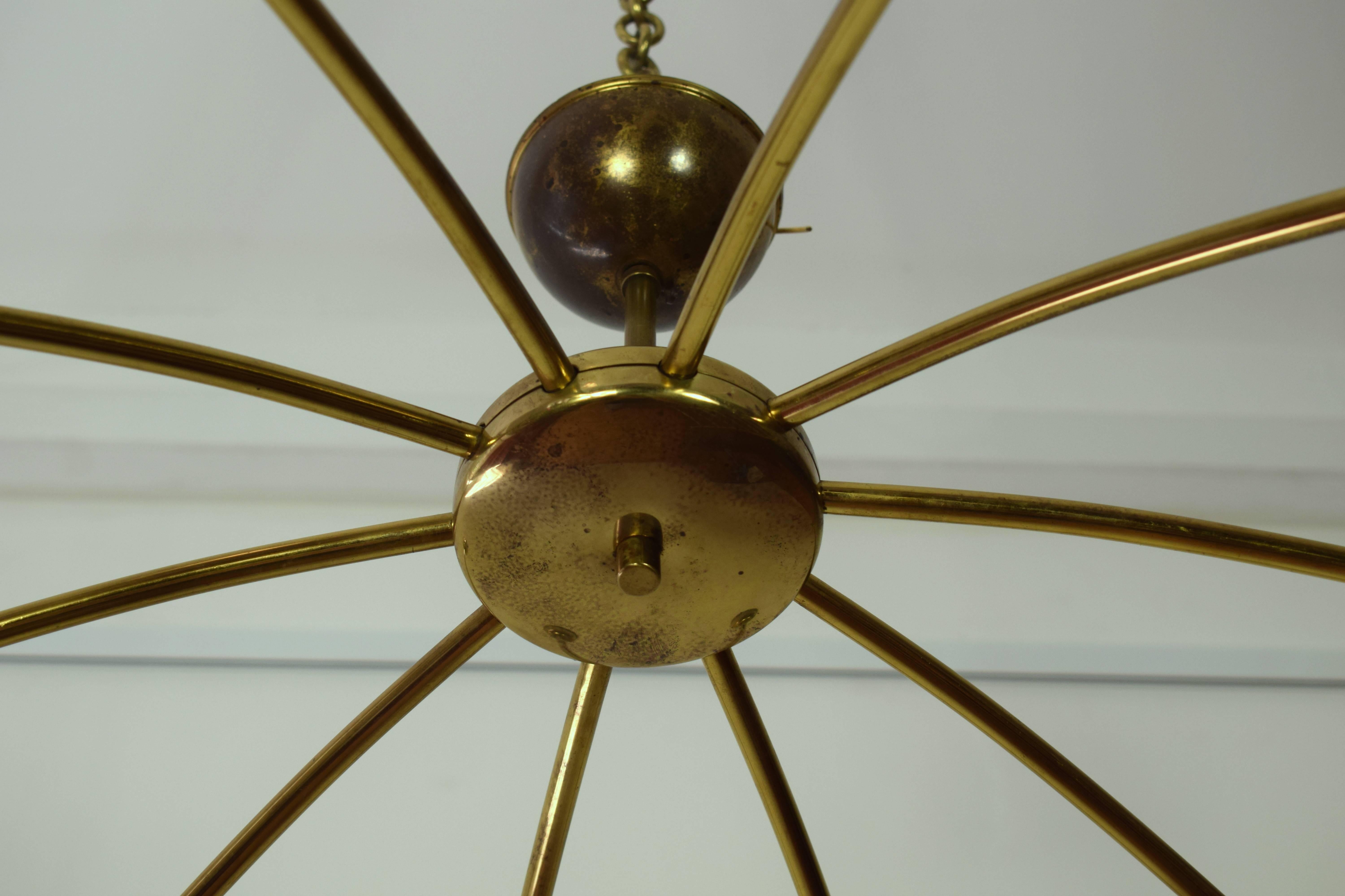 Large J. T. Kalmar Spider Ceiling Lamp, Vienna, 1950s In Good Condition For Sale In Wien, AT