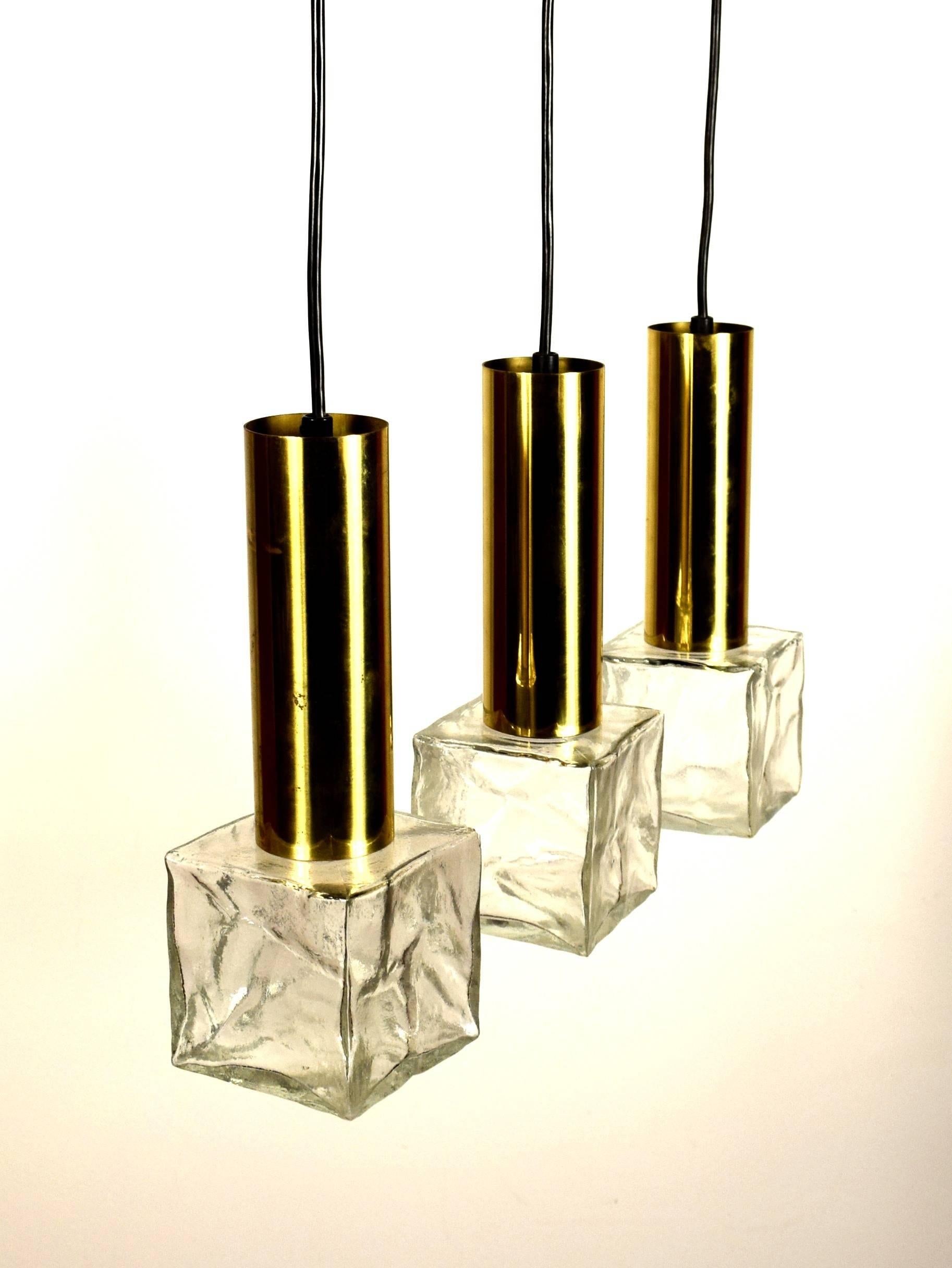 Kalmar Cast Glass Pendant Lamp In Excellent Condition For Sale In Wien, AT