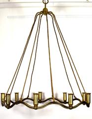 Extra Large Wave-Shaped Ceiling Light, 1930s, Hugo Gorge Attributed