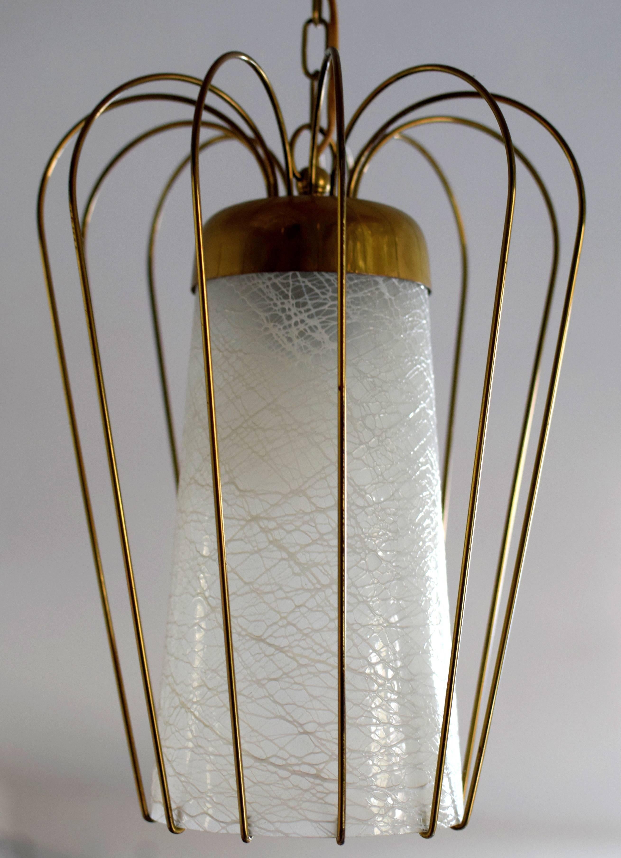 Austrian J. T. Kalmar Midcentury Glass Pendant For Sale