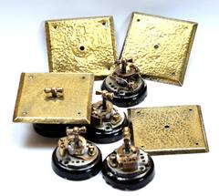 Four Handmade Vienna Secession Light Switches