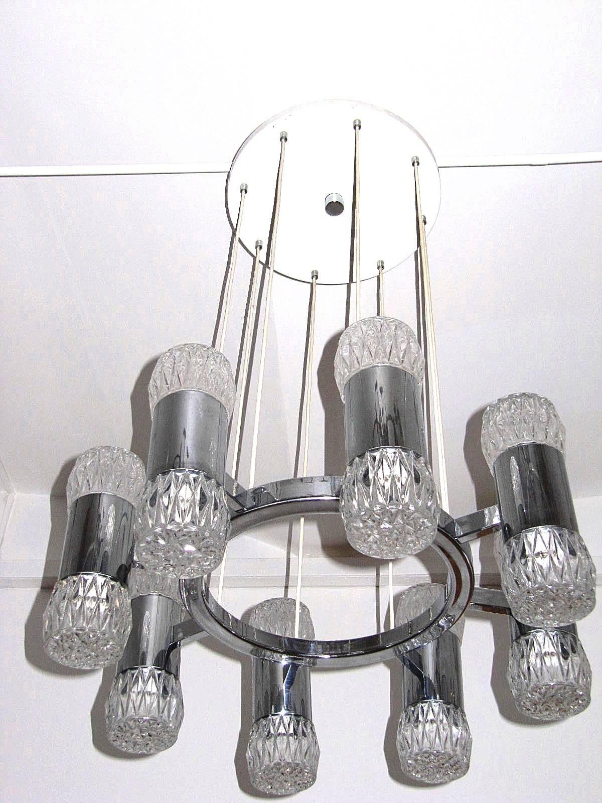 Mid-Century Modern Very Large Massive Austrian Ceiling Lamp, 16 Flame For Sale