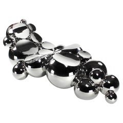 Chaise Longue Outdoor Indoor Sculpture Mirror Steel Metal Spheres Design Italy
