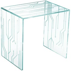 Side Table Square Glass Crystal Italian Contemporary Design