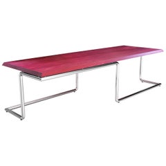 Executive Desk Rectangular Wood Purple Steel Italian Contemporary Design