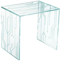 Side Table Glass Crystal Italian Contemporary Design