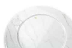 Charger Plate Platters Serveware Set of 4 White Statuary Marble Hand-carved