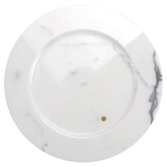 Charger Plate Platters Serveware Set of 6 White Statuary Marble Handmade Italy