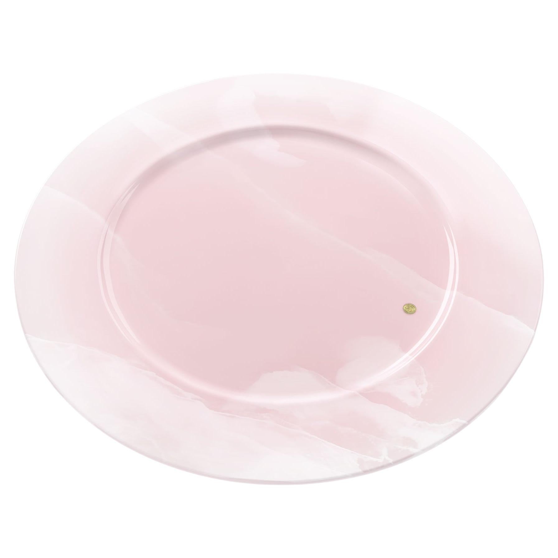 Juego de 6 Platos Cargador Platos para Servir Mármol Ónix Rosa Coleccionables hechos a mano