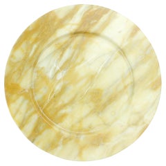 Ensemble de 6 assiettes de service en marbre jaune design de collection Italie