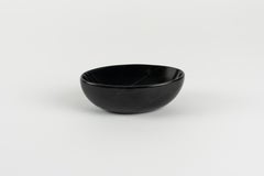 Black Marquina Marble Decorative Bowl, Italian Hand-Carved Sculptural Object