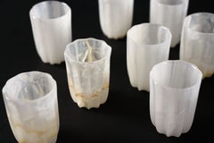 Set of 4 Handcrafted Italian Green Onyx Liquor Glasses Luxury Barware Gift Set