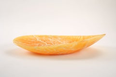 Decorative Bowl Serveware Vase Vessel Sculpture Orange Onyx Handmade in Italy