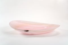 Pink Onyx Decorative Bowl Hand-Carved Solid Stone Italian Sculptural Object