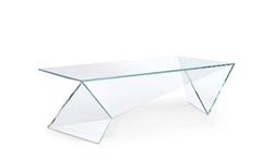 Modern Crystal Glass Coffee Table Origami Contemporary Design Made in Italy