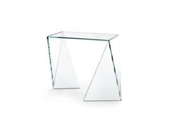 Crystal Glass Side Table Modern Origami Contemporary Design Made in Italy