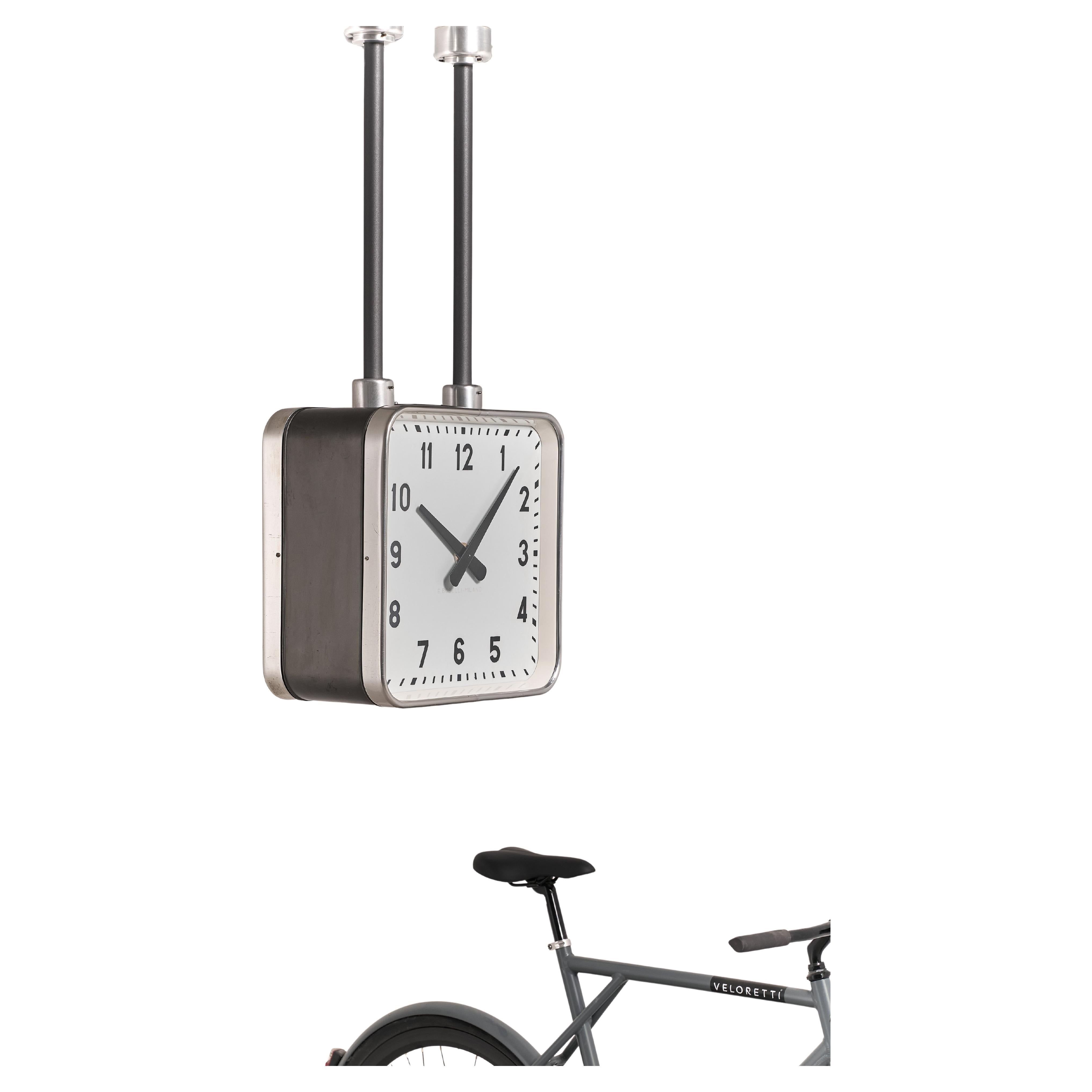 Double-Sided Ceiling clock by Gio Ponti for Enrico Boselli, Italy, 1940's For Sale