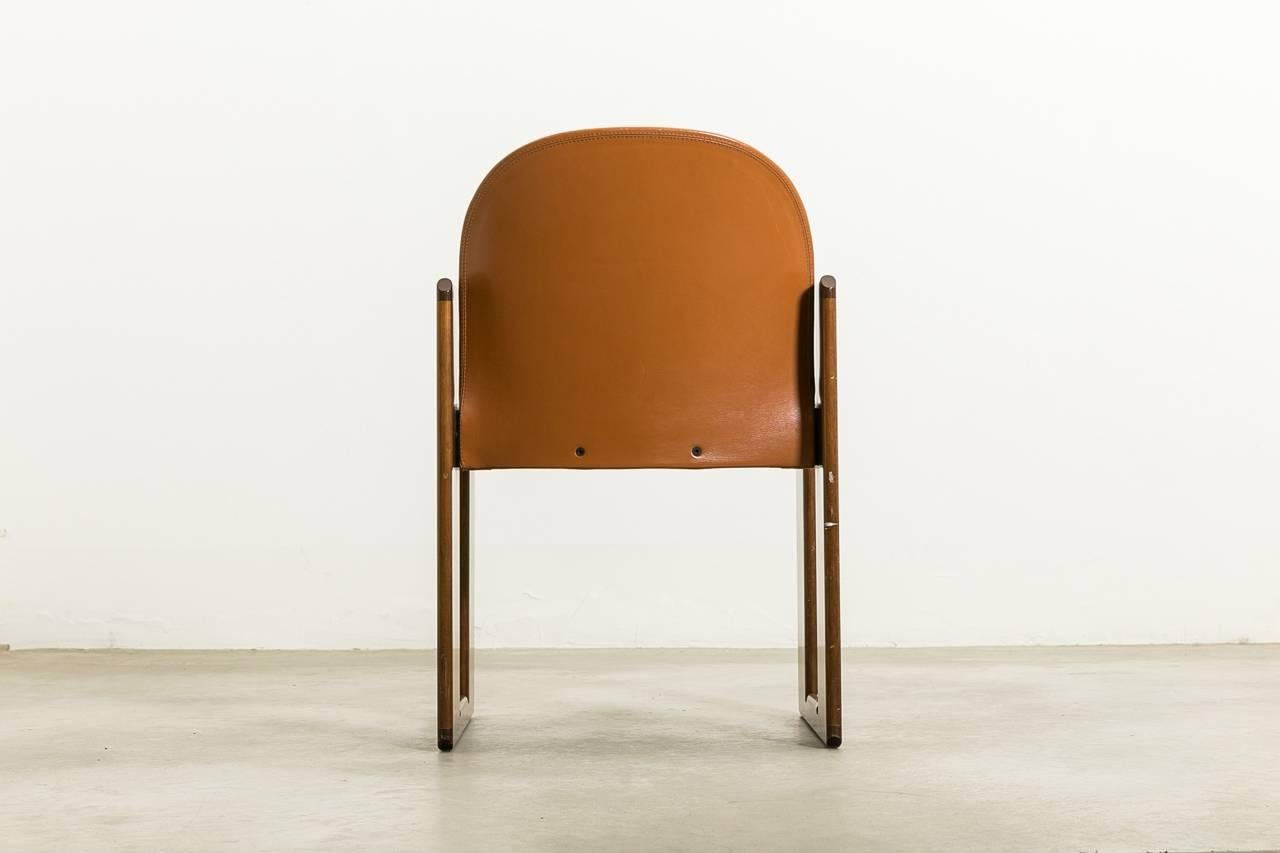 Six Leather Dialogo Dining Chairs by Afra and Tobia Scarpa for B&B Italia 2