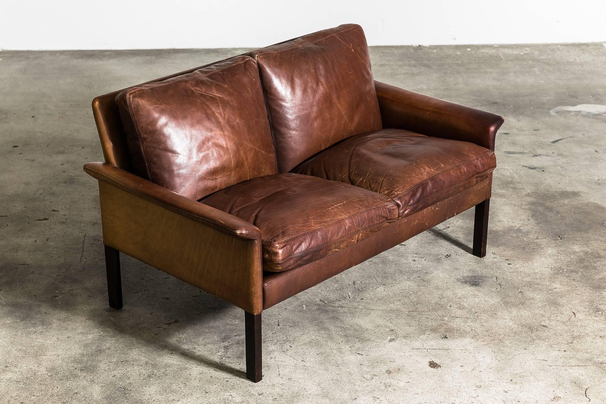 Hans Olsen Two-Seat Leather Sofa and Armchair In Excellent Condition In Melbourne, VIC