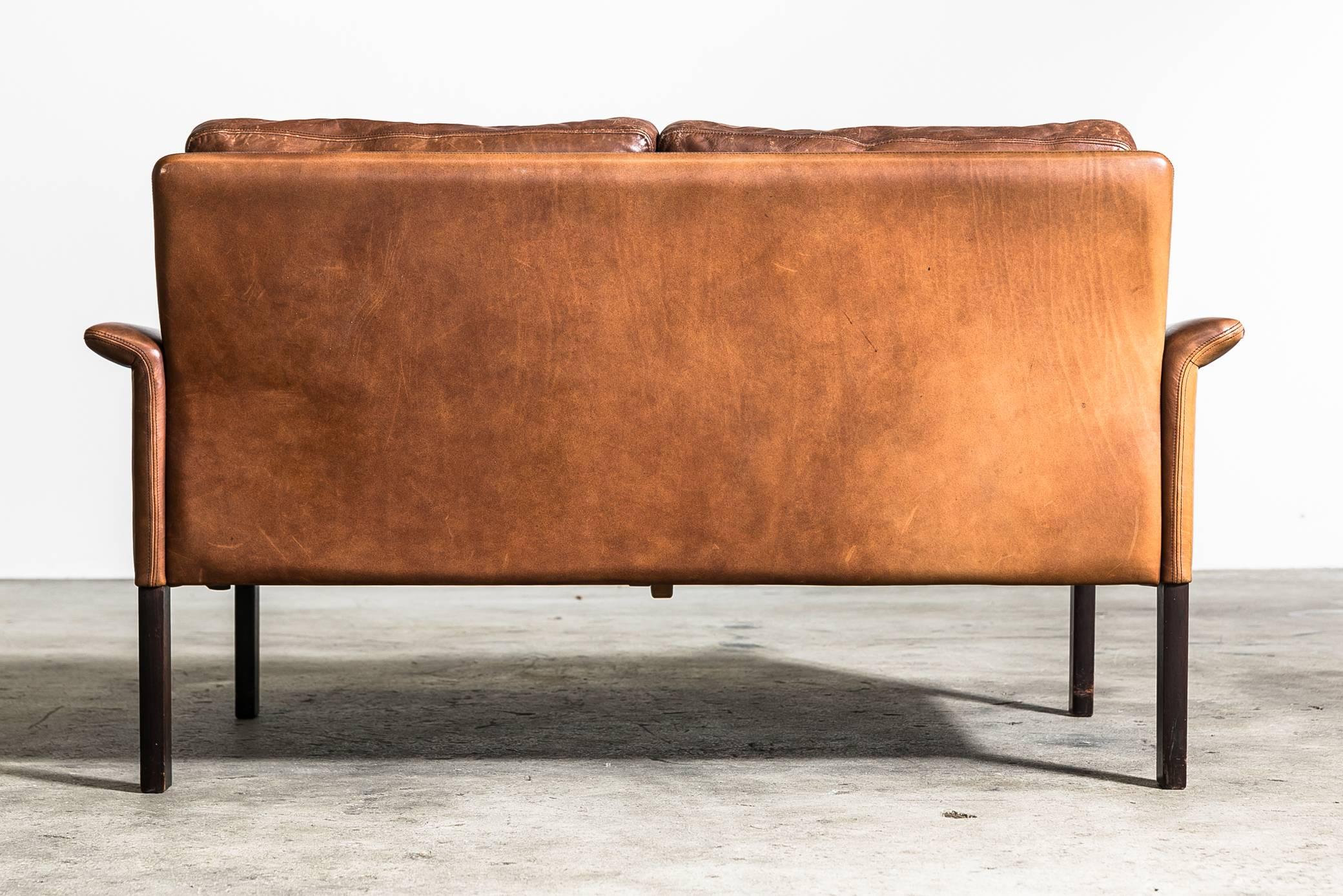 Hans Olsen Two-Seat Leather Sofa and Armchair 1